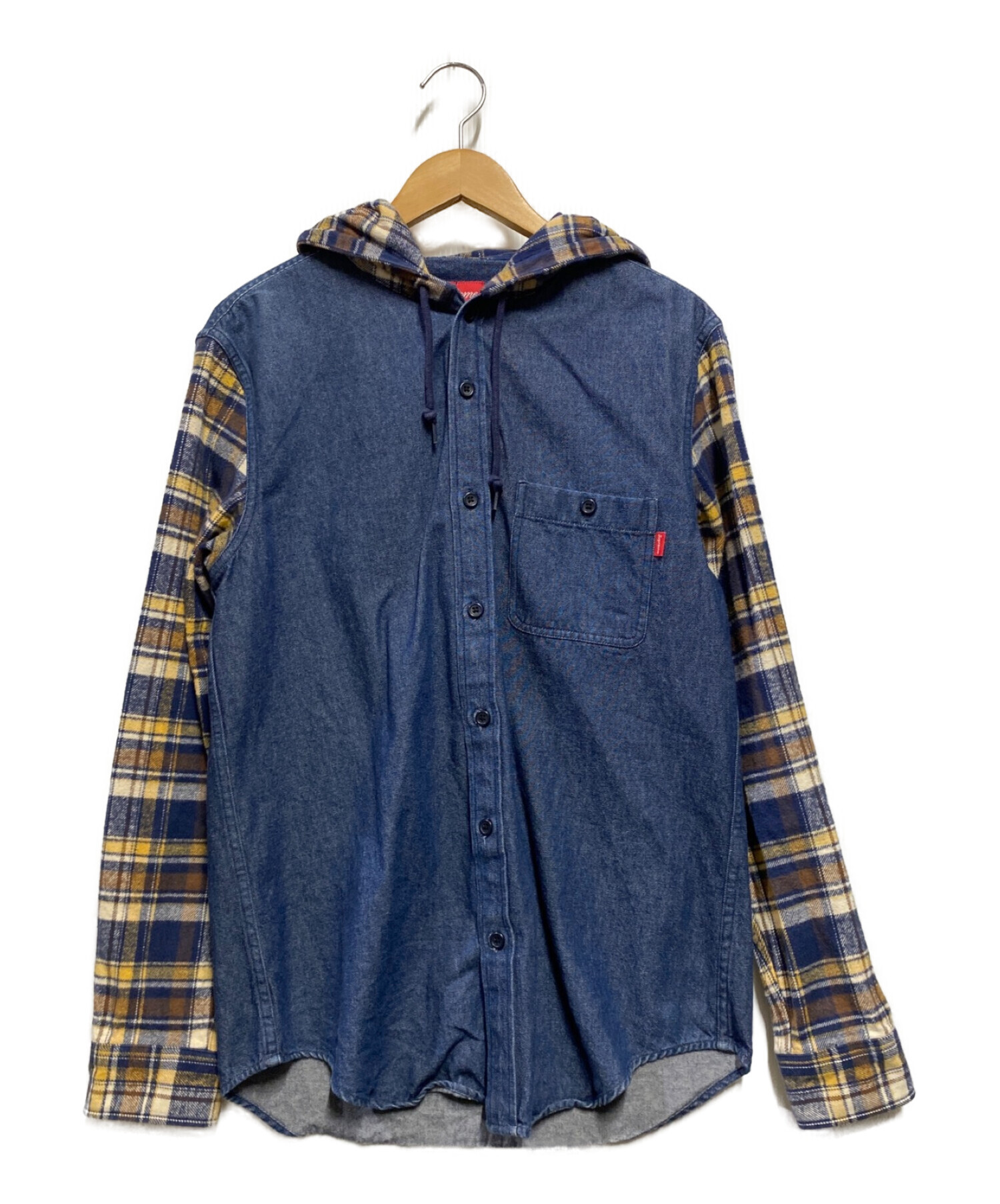 中古・古着通販】SUPREME (シュプリーム) Hooded Plaid Denim Shirt