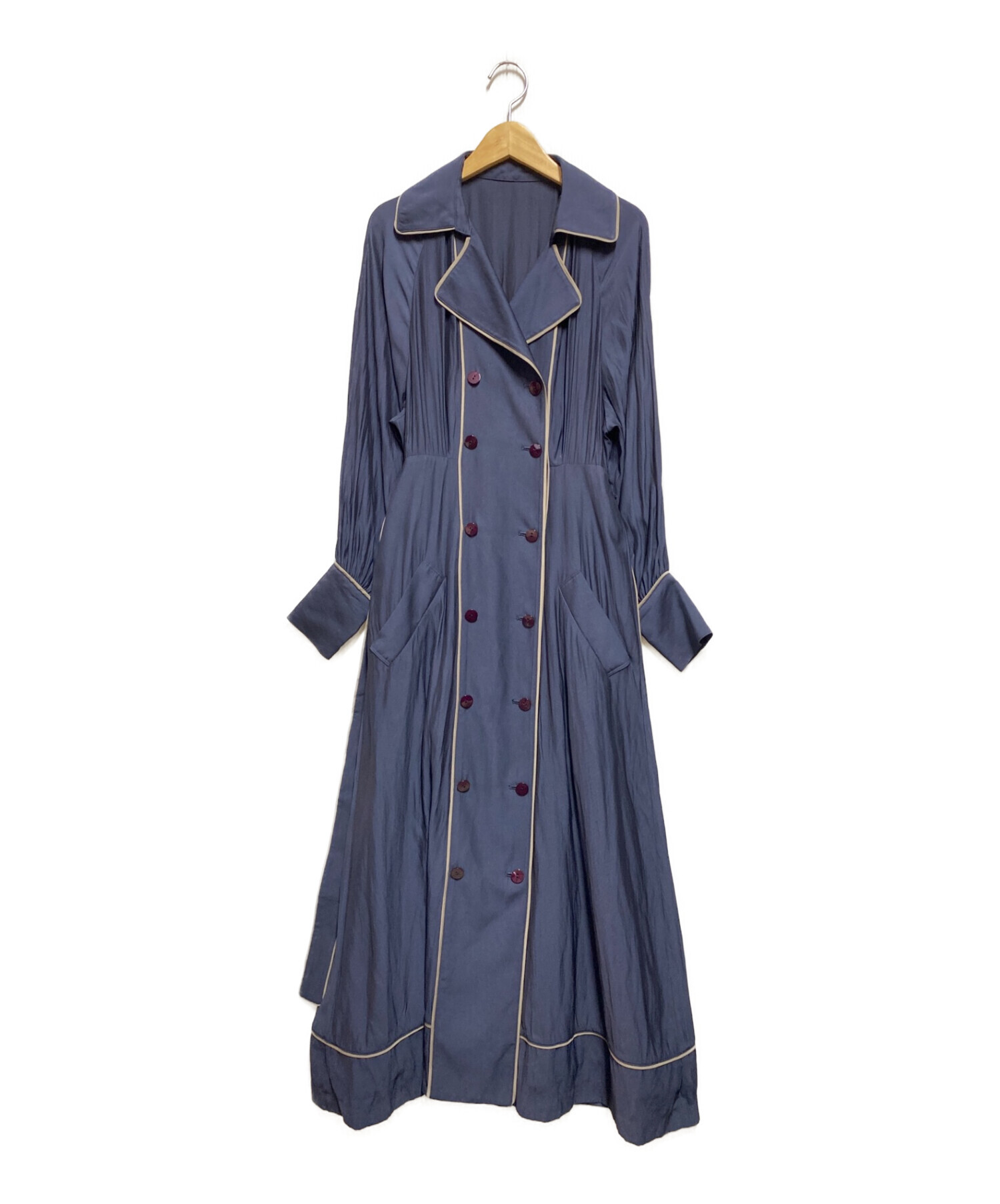 中古・古着通販】Ameri (アメリ) LOOSE TRENCH LIKE DRESS ネイビー