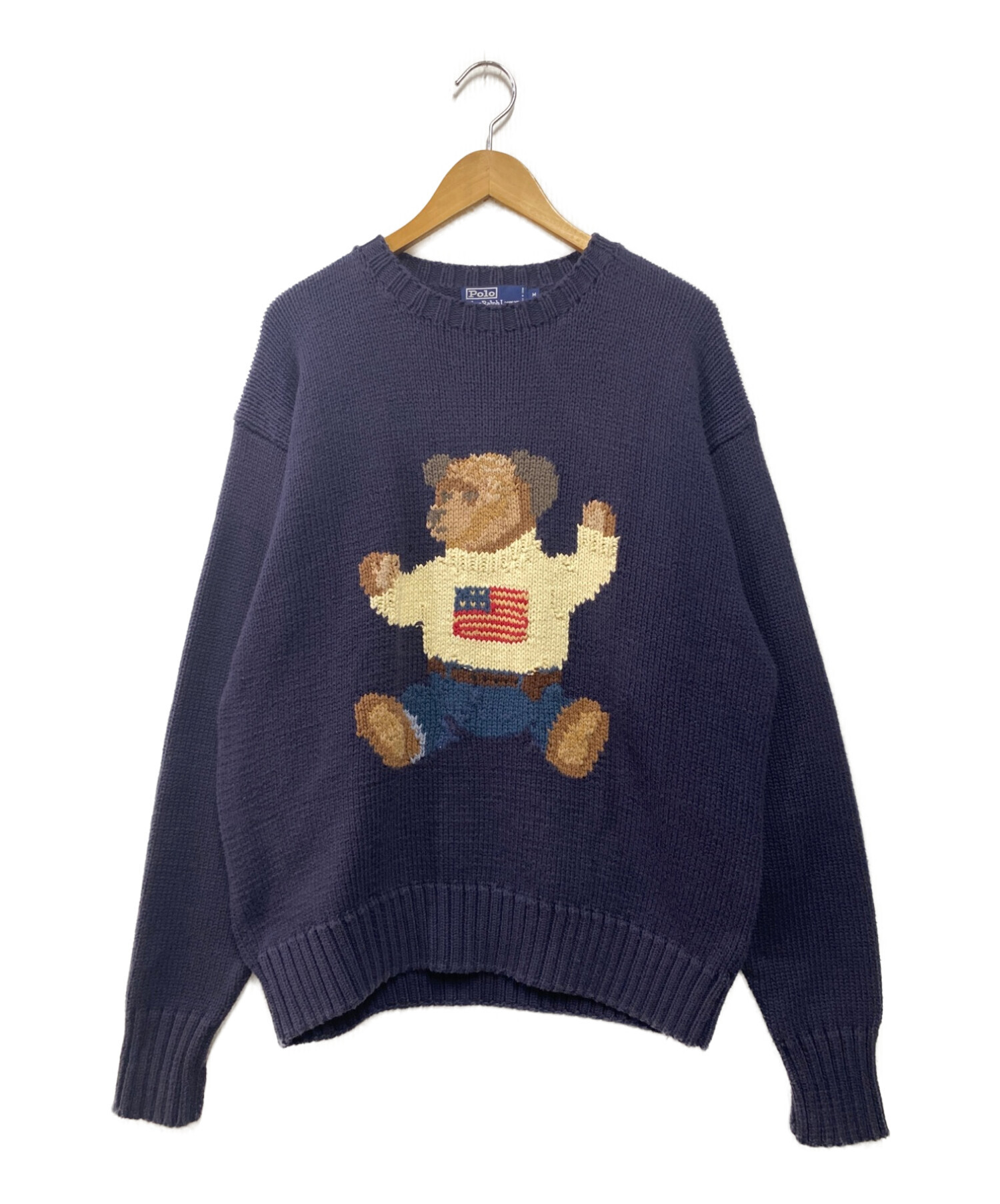 中古・古着通販】POLO RALPH LAUREN (ポロ・ラルフローレン) 90's BEAR HAND KNIT ネイビー サイズ:M｜ブランド・古着通販  トレファク公式【TREFAC FASHION】スマホサイト