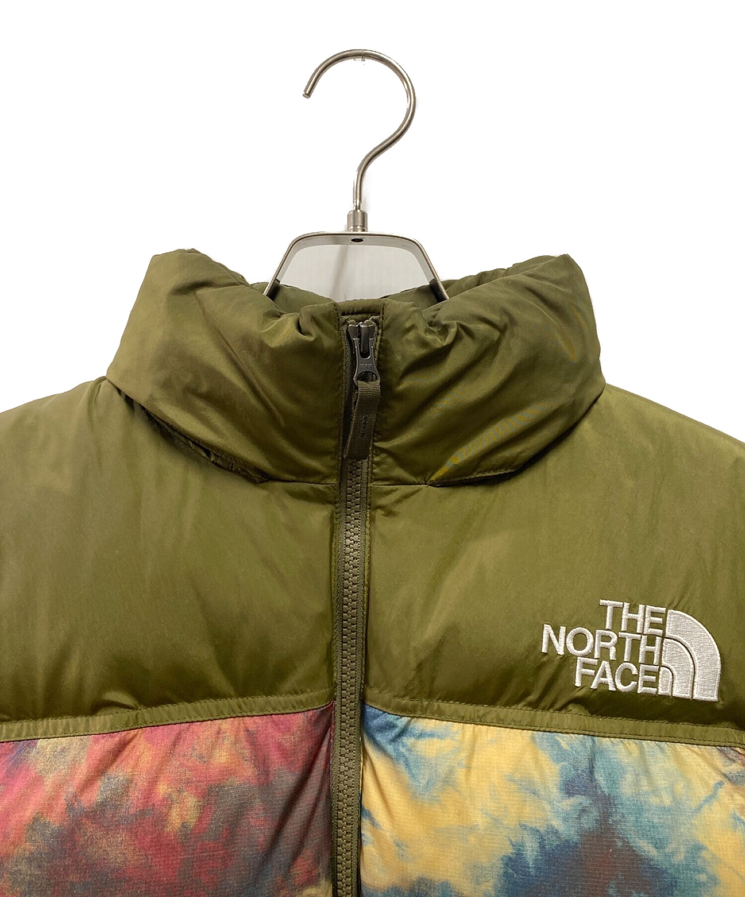 THE NORTH FACE (ザ ノース フェイス) ノベルティショートヌプシジャケット オリーブ×ベージュ サイズ:M