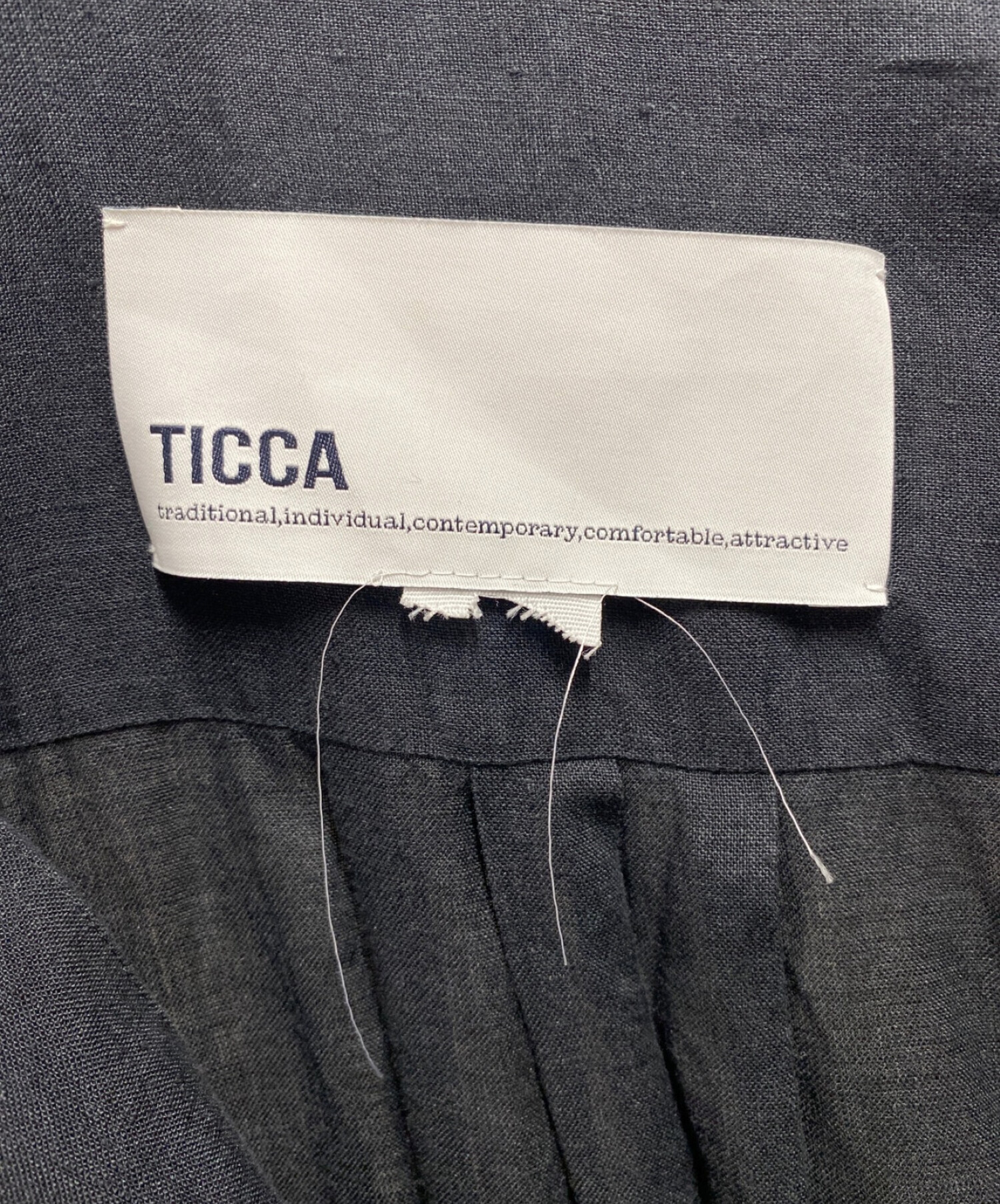 中古・古着通販】ticca (ティッカ) フレンチスリーブリネンシャツワンピース ブラック サイズ:FREE｜ブランド・古着通販  トレファク公式【TREFAC FASHION】スマホサイト