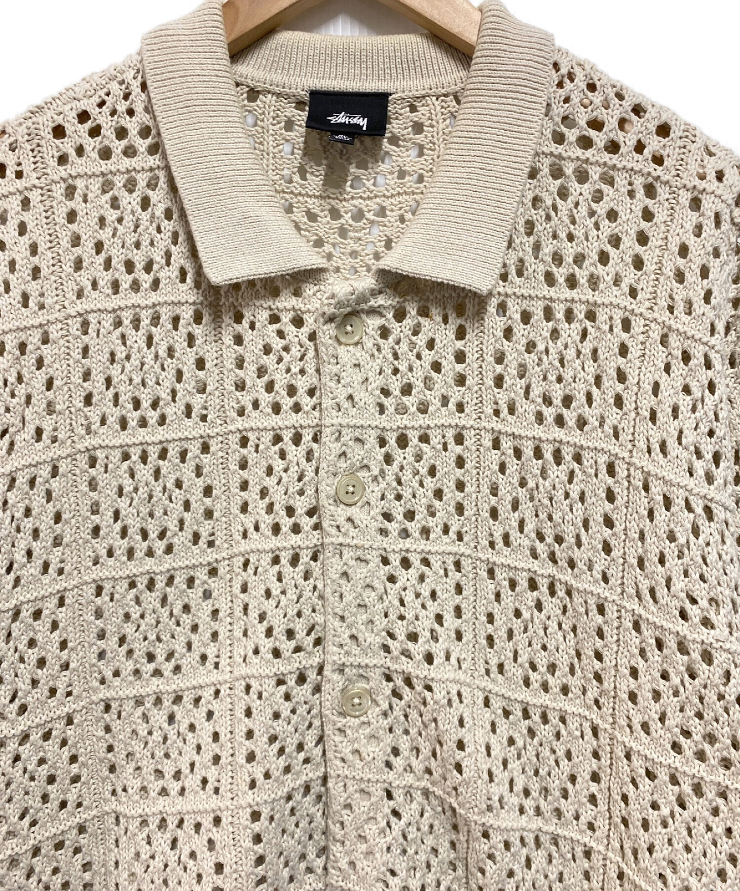 中古・古着通販】stussy (ステューシー) CROCHET SHIRT ベージュ サイズ:XL｜ブランド・古着通販 トレファク公式【TREFAC  FASHION】スマホサイト