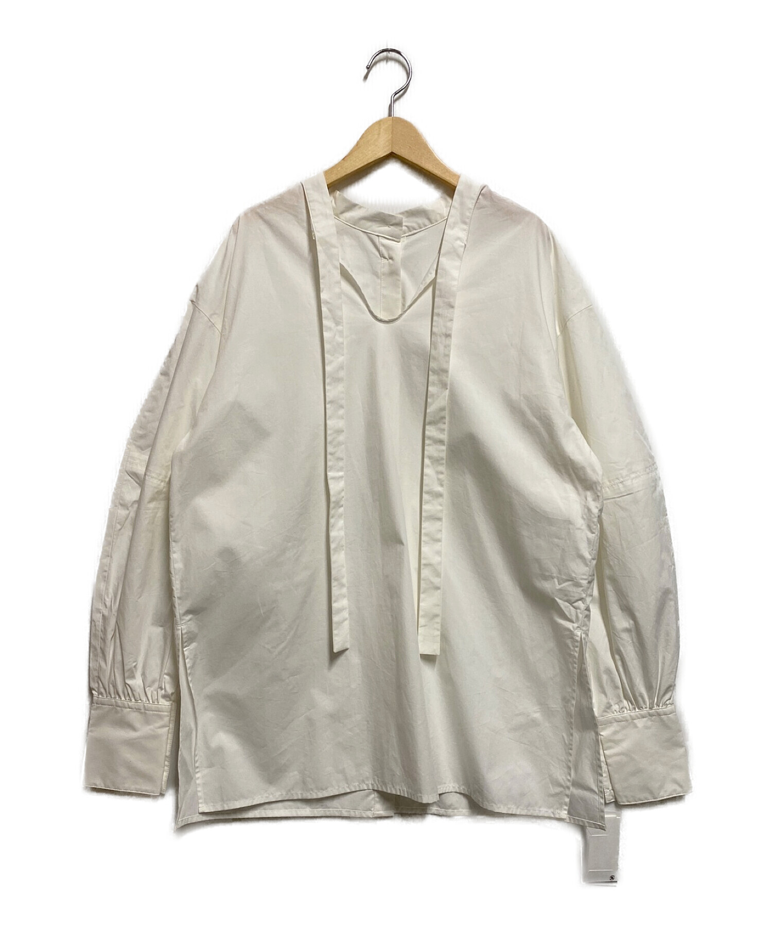 CLANE (クラネ) ダブルフェイスボウタイシャツ ホワイト サイズ:М