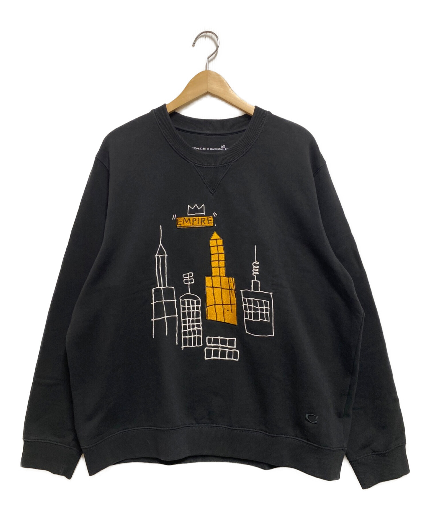 COACH (コーチ) JEAN-MICHEL-BASQUIAT (ジャン ミシェル バスキア) クルーネックスウェット ブラック サイズ:XL