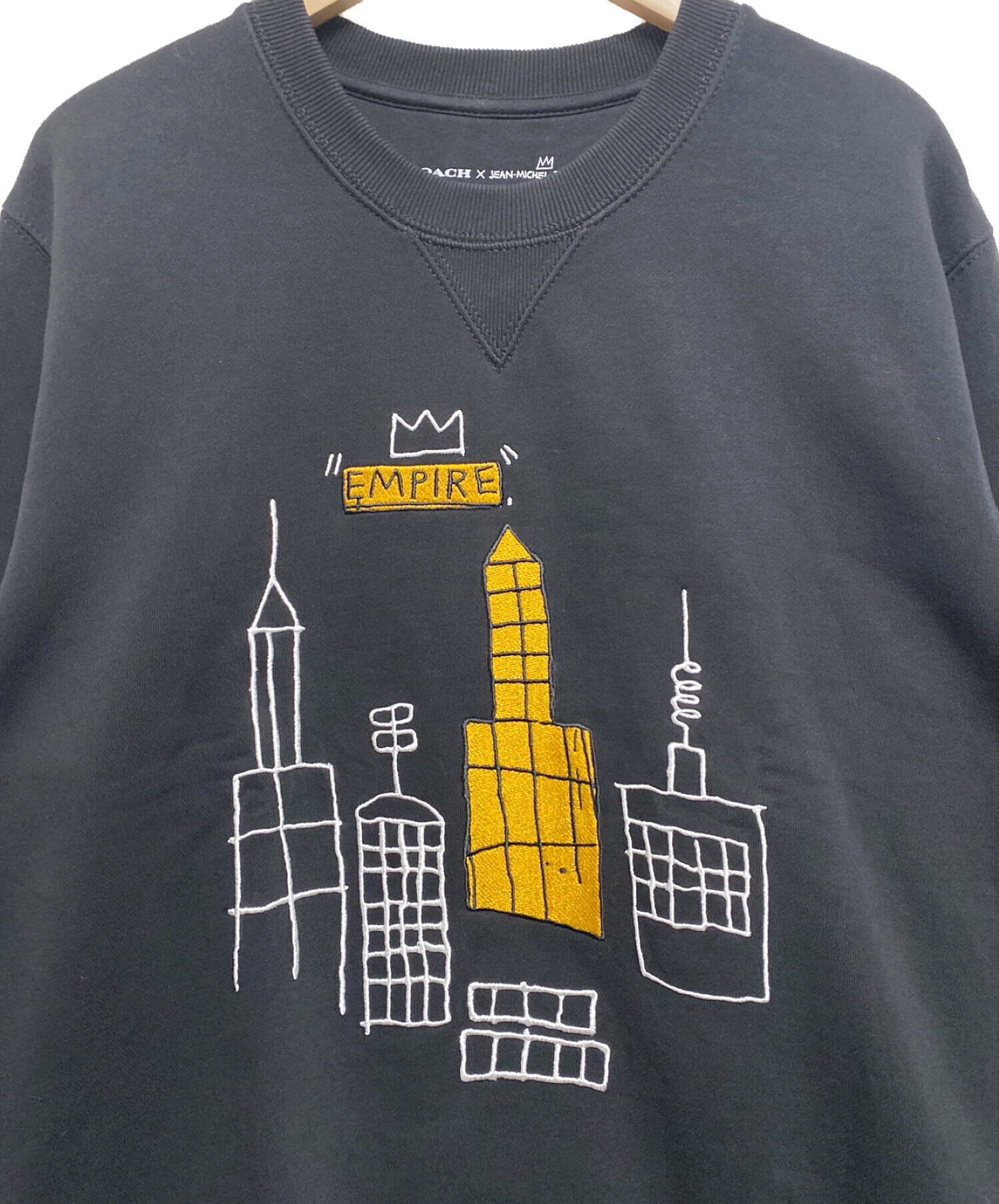 COACH (コーチ) JEAN-MICHEL-BASQUIAT (ジャン ミシェル バスキア) クルーネックスウェット ブラック サイズ:XL