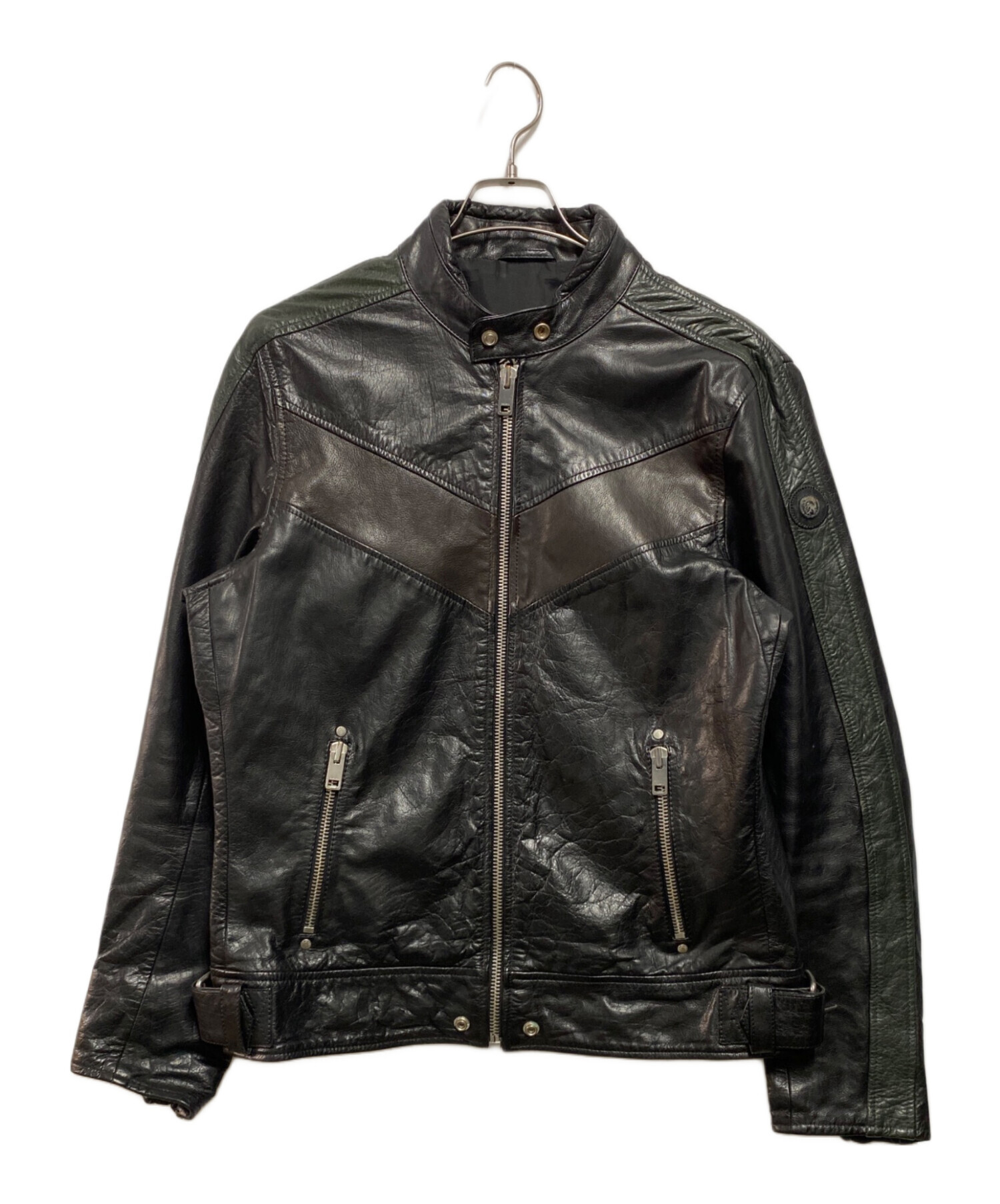 中古・古着通販】DIESEL (ディーゼル) シングルライダースジャケット ブラック サイズ:L｜ブランド・古着通販 トレファク公式【TREFAC  FASHION】スマホサイト