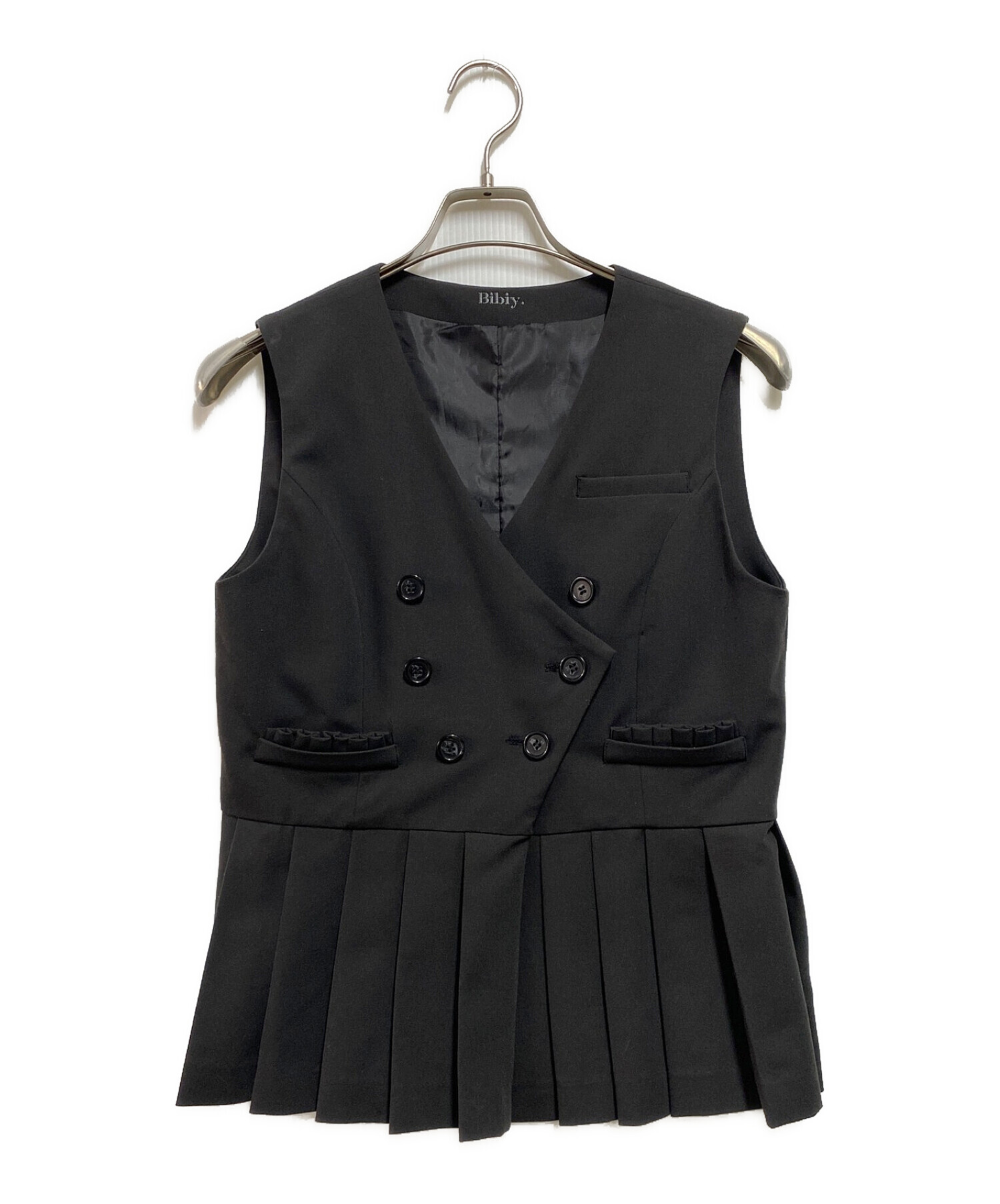 bibiy (ビビィ) CECILE PLEATS VEST ブラック サイズ:FREE