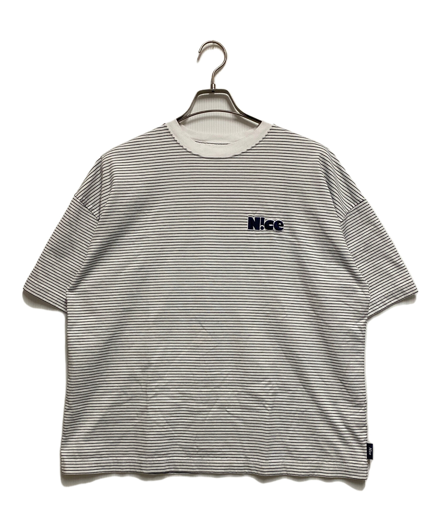 中古・古着通販】N!ce (ナイス) Round Logo Border tee ホワイト×ネイビー サイズ:М｜ブランド・古着通販  トレファク公式【TREFAC FASHION】スマホサイト