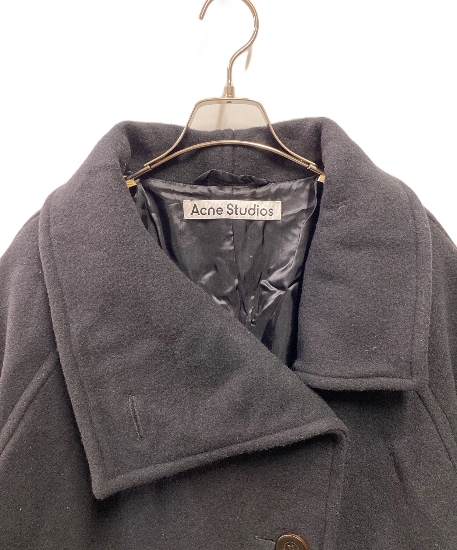 中古・古着通販】Acne studios (アクネ ストゥディオス) ファネルネックウールコート ブラック サイズ:32｜ブランド・古着通販  トレファク公式【TREFAC FASHION】スマホサイト