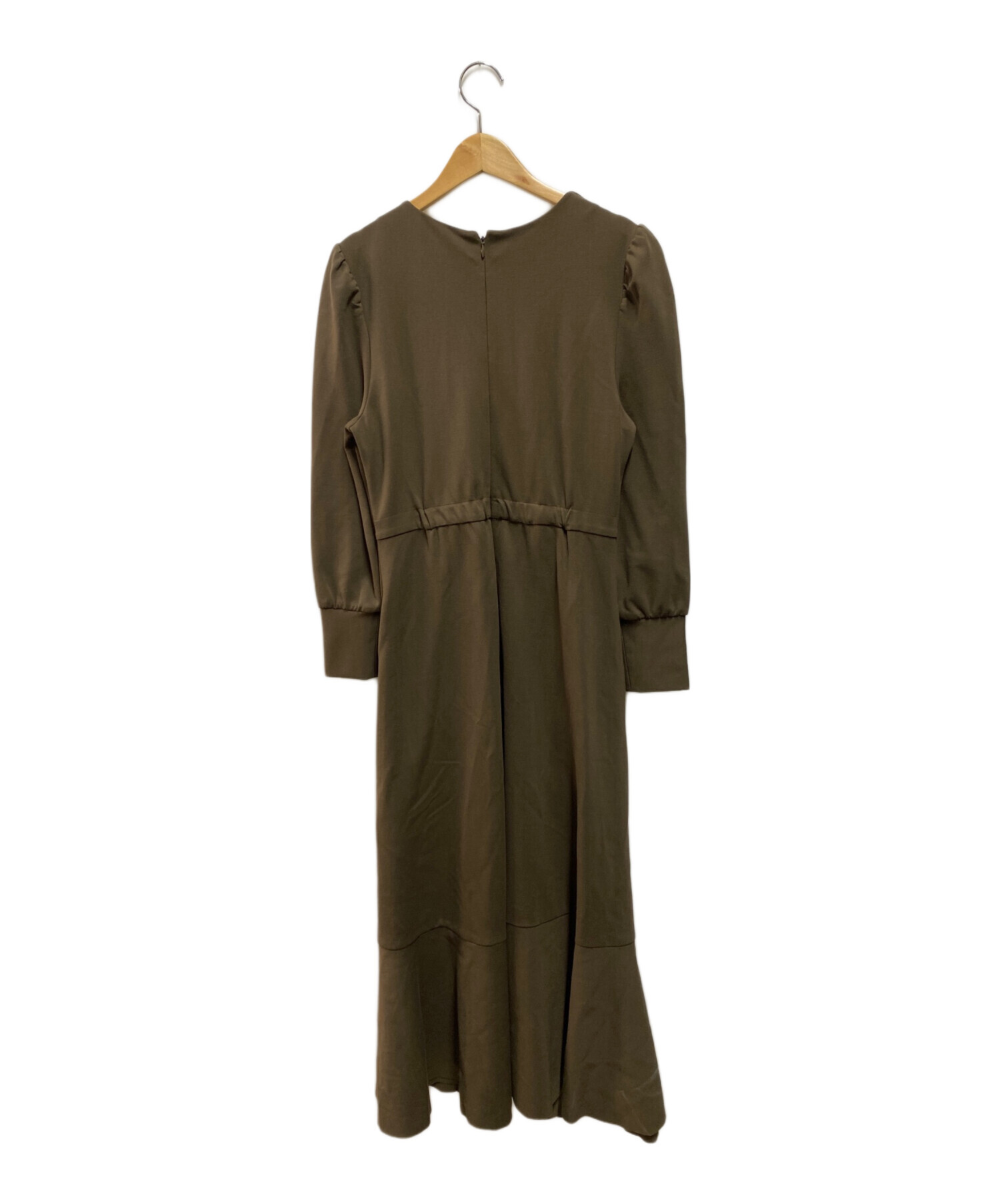 中古・古着通販】Ameri (アメリ) PENTAGON NECK FOLD HEM DRESS オリーブ サイズ:S 未使用品｜ブランド・古着通販  トレファク公式【TREFAC FASHION】スマホサイト