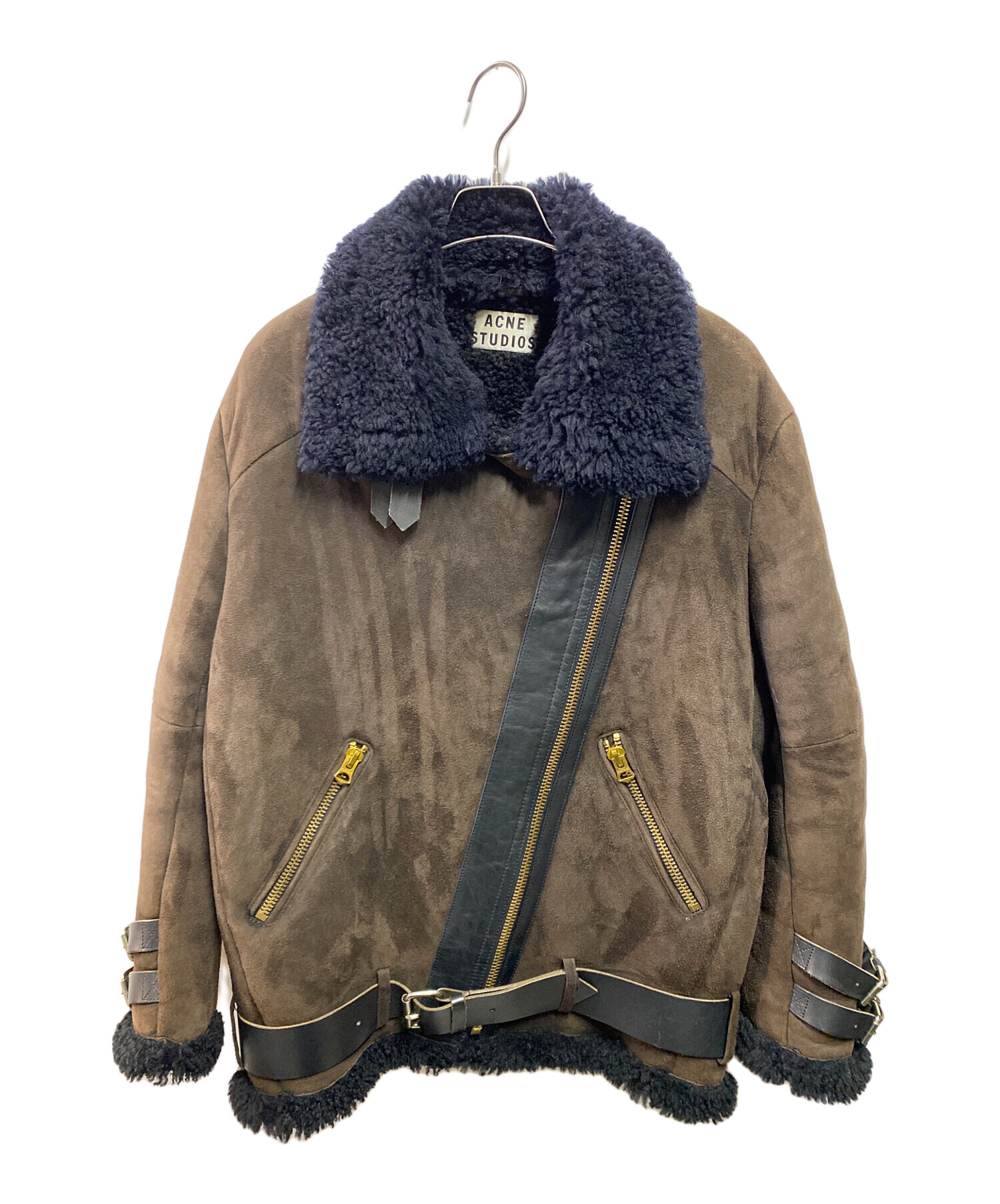 中古・古着通販】Acne studios (アクネ ストゥディオス) ムートンライダースジャケット ブラウン サイズ:34｜ブランド・古着通販  トレファク公式【TREFAC FASHION】スマホサイト