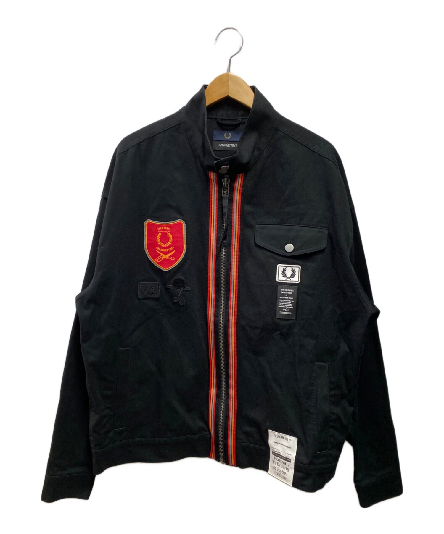 中古・古着通販】FRED PERRY (フレッドペリー) ART COMES FIRST (アートカムズファースト) SHIELD PATCH  HARRINGTON JACKET ブラック サイズ:L｜ブランド・古着通販 トレファク公式【TREFAC FASHION】スマホサイト