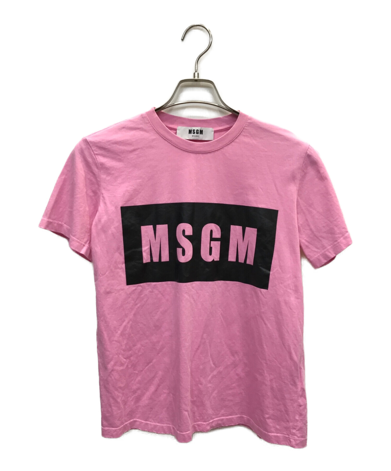 中古・古着通販】MSGM (エムエスジーエム) BOX LOGO TEE ピンク サイズ