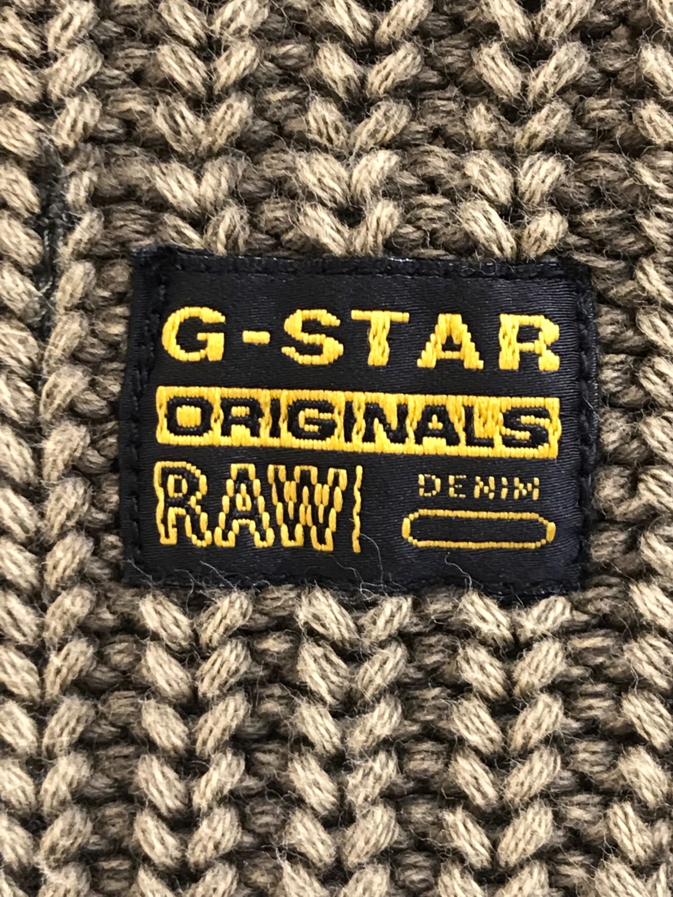 匿名発送 美品 G-STAR RAW ショールカラーケーブルニットカーディガン-