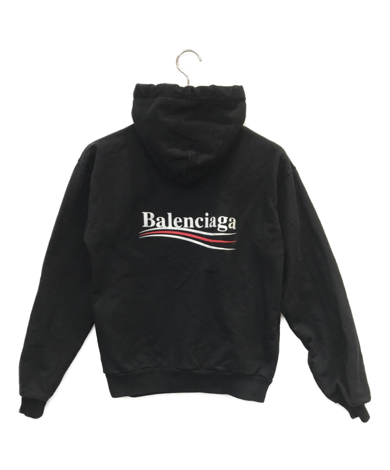 BALENCIAGA (バレンシアガ) キャンペーンロゴ プルオーバーパーカー ブラック サイズ:XXS