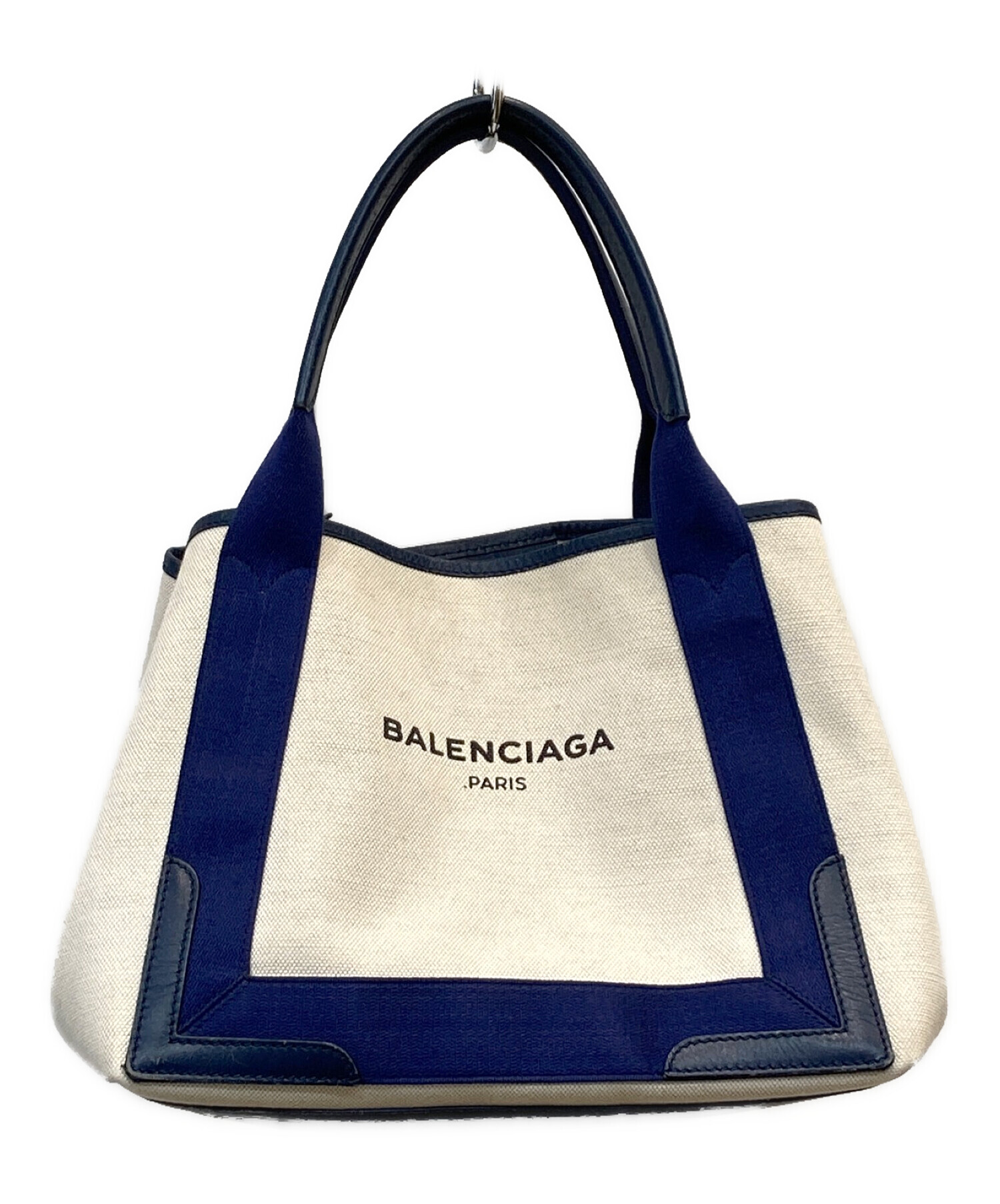 アイボリーブラック素材ラインBALENCIAGA ネイビーカバスS ...