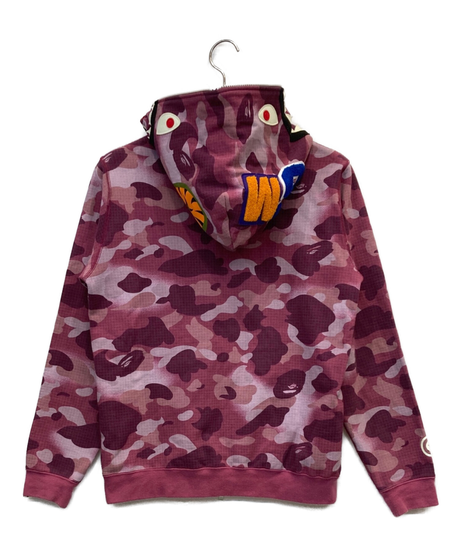 A BATHING APE (アベイシングエイプ) GRID CAMO SHARK FULL ZIP HOODIE / カモシャークパーカー ボルドー  サイズ:S