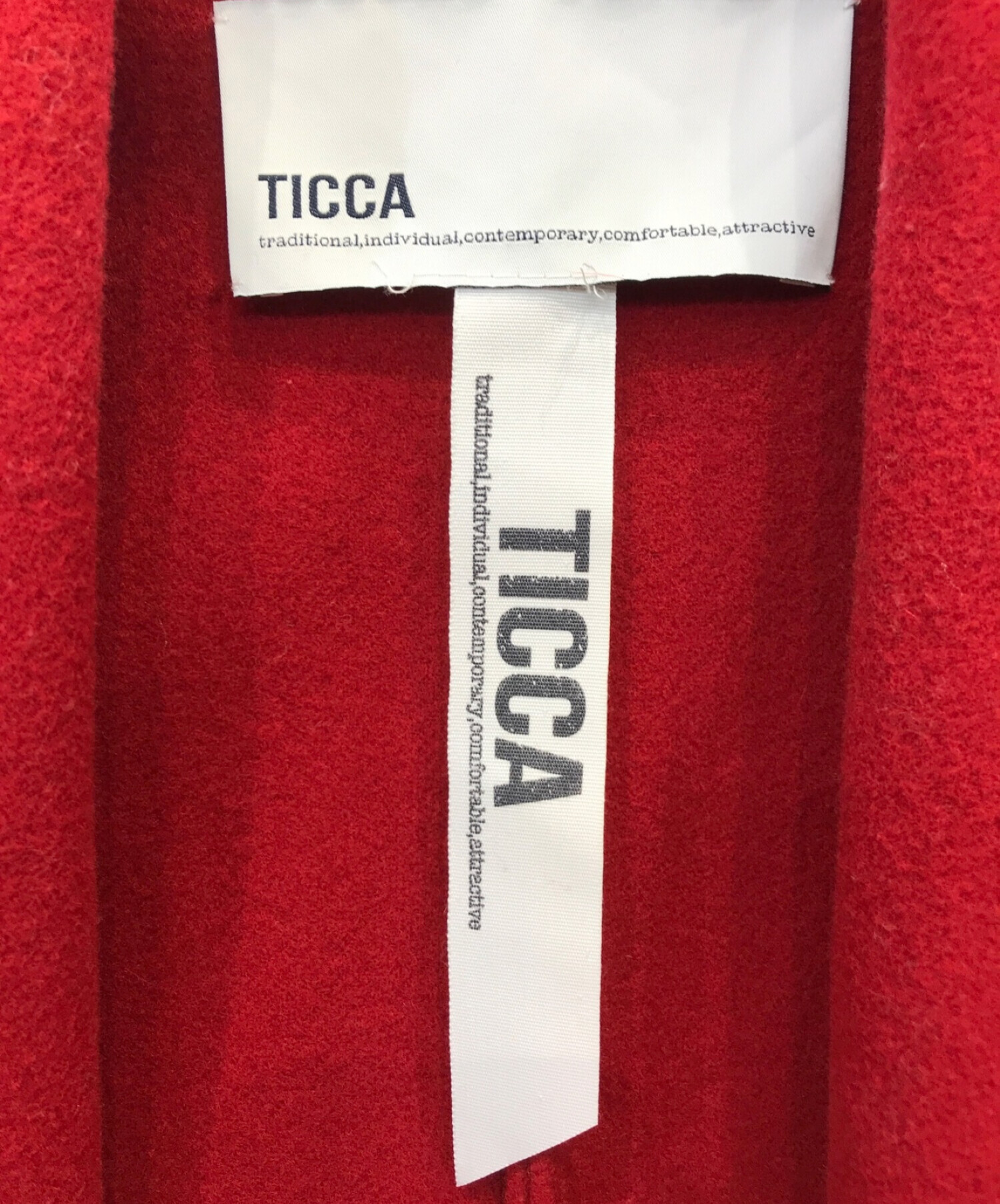 ticca (ティッカ) オーバーサイズコート レッド サイズ:38