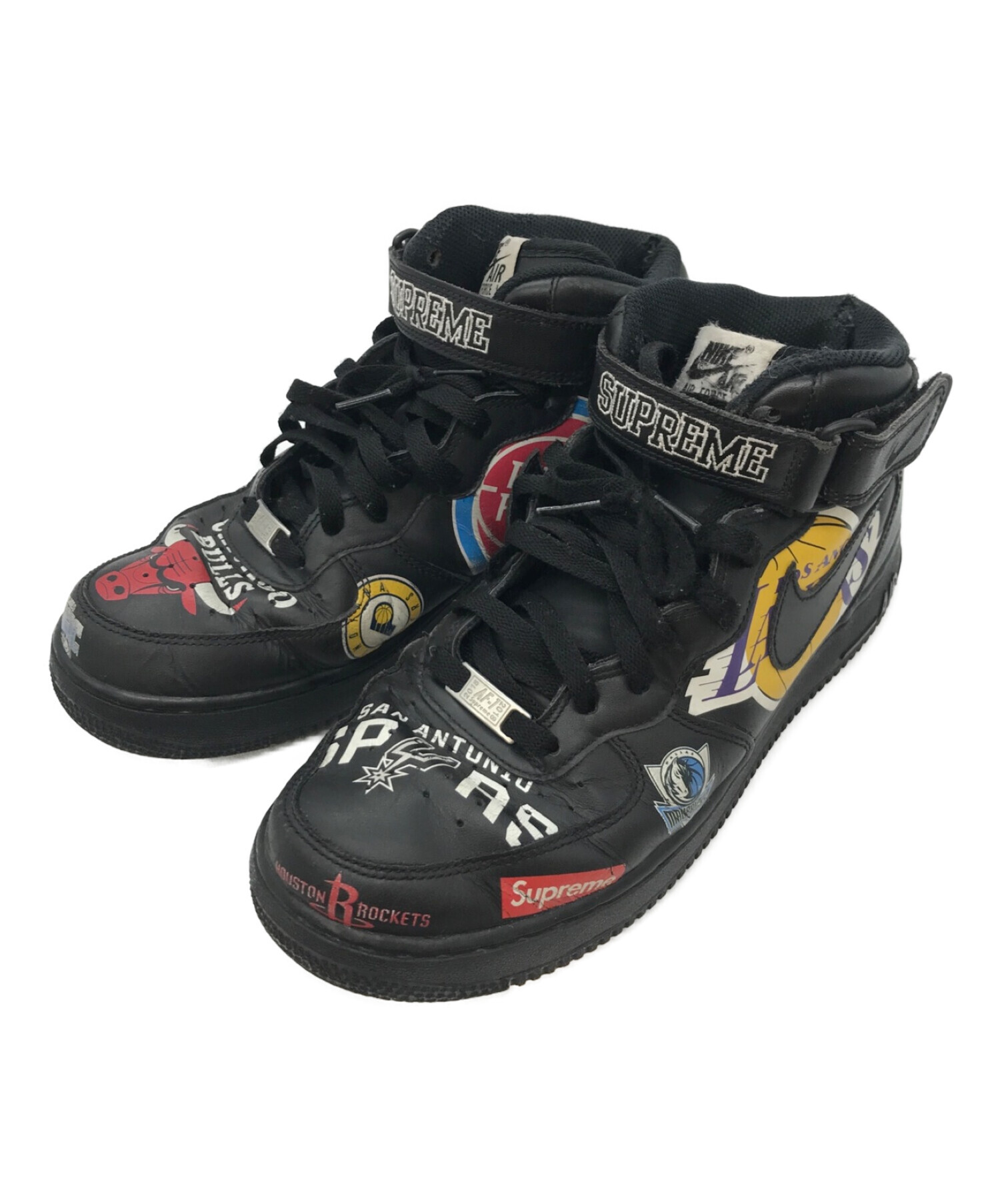 NIKE×SUPREME×NBA (ナイキ×シュプリーム×エヌビーエー) Air Force 1 Mid ブラック サイズ:27.5