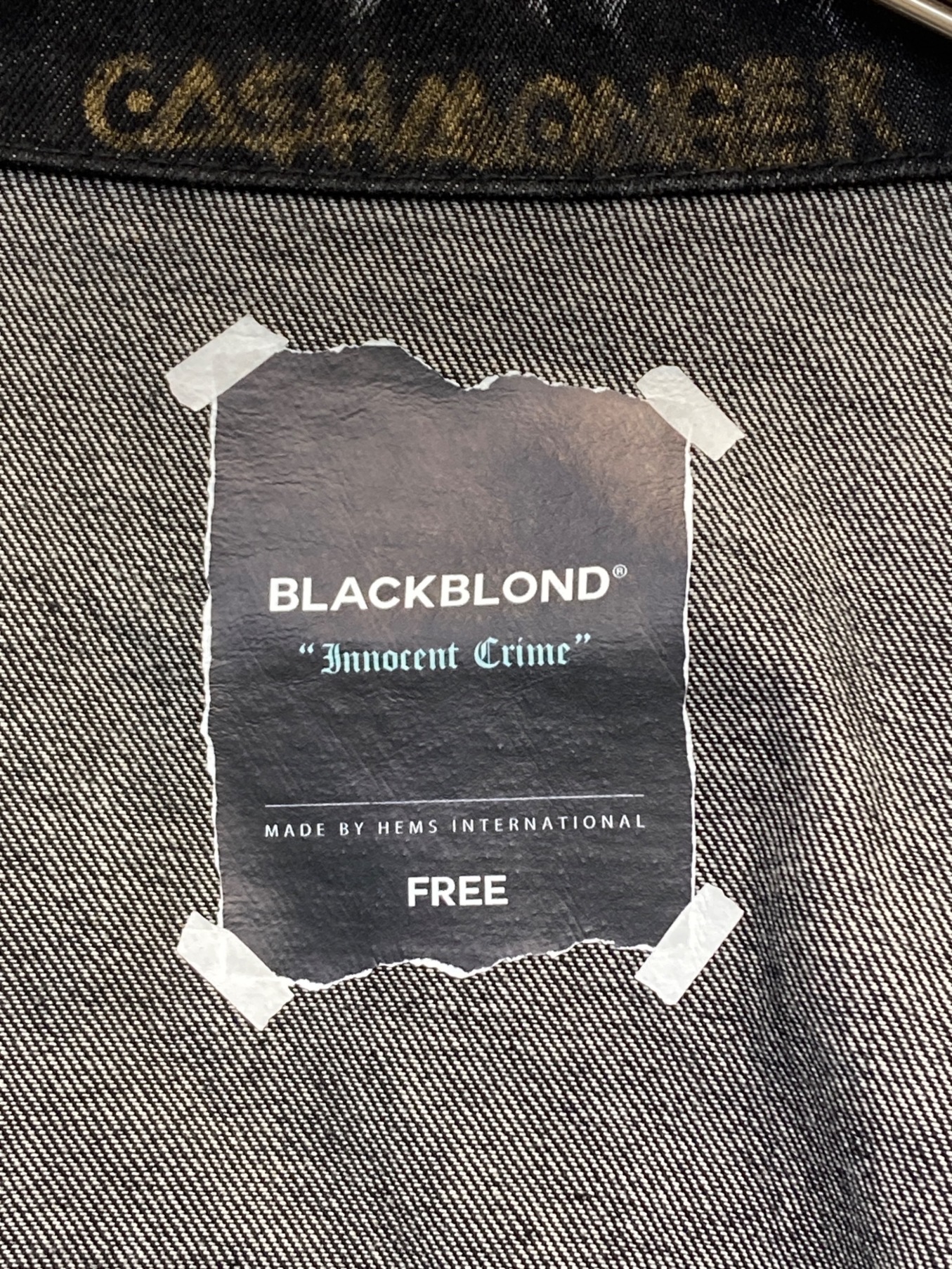 BLACKBLOND (ブラックブロンド) イノセントグラフティデニムジャケット ブラック サイズ:FREE