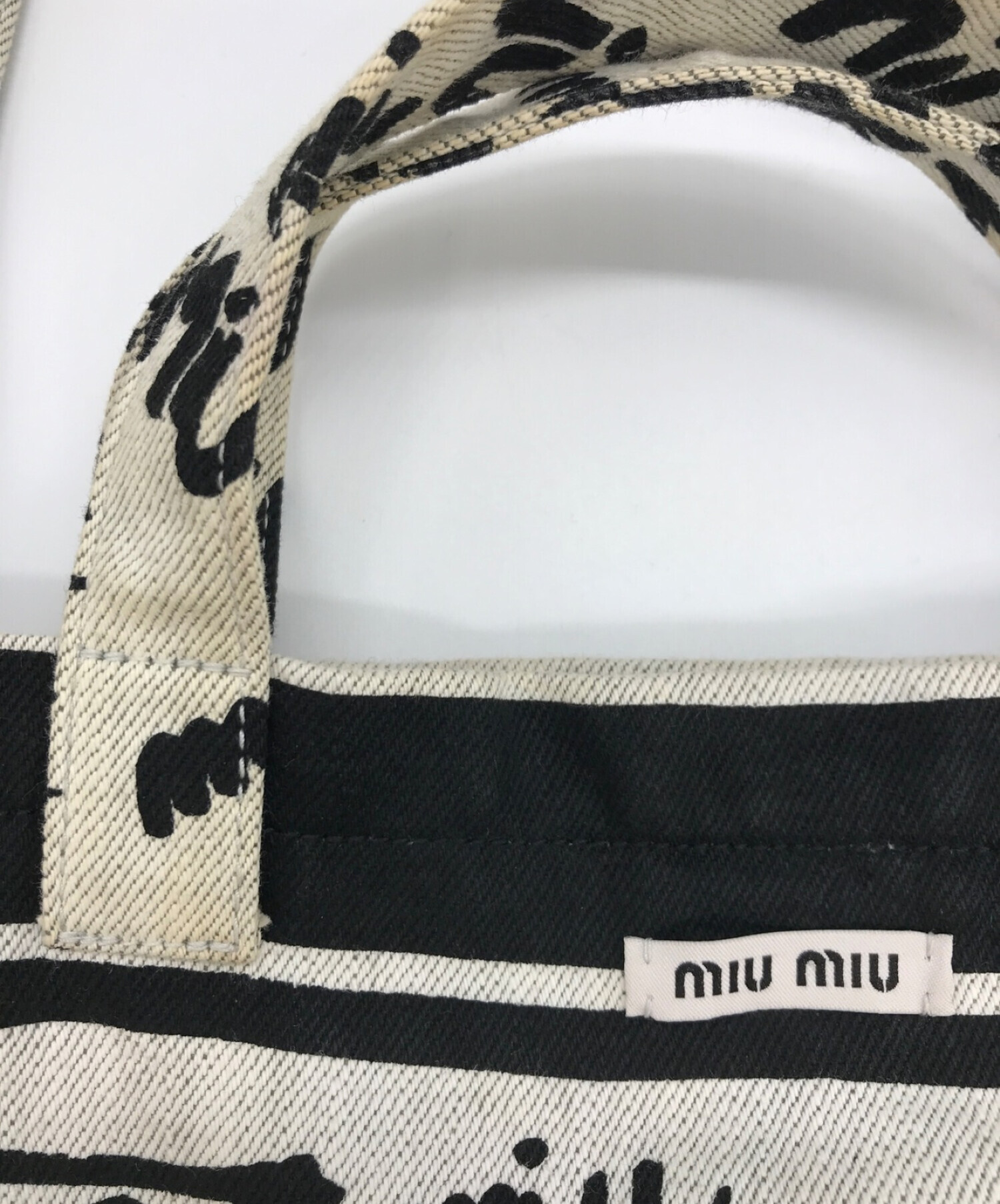 中古・古着通販】MIU MIU (ミュウミュウ) デニムロゴプリントバッグ