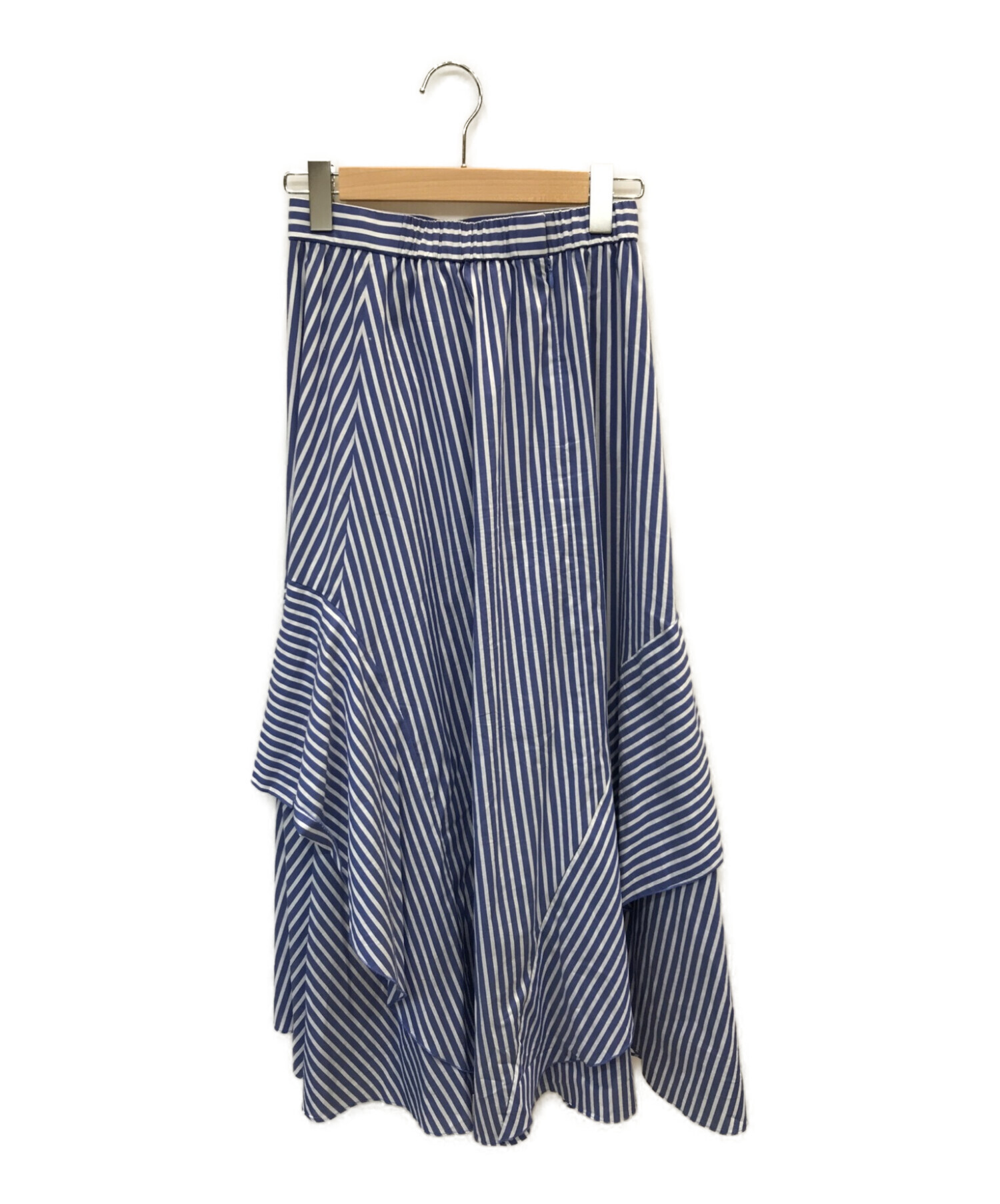 PLST (プラステ) ラッフルタイプライタースカート ブルー サイズ:M