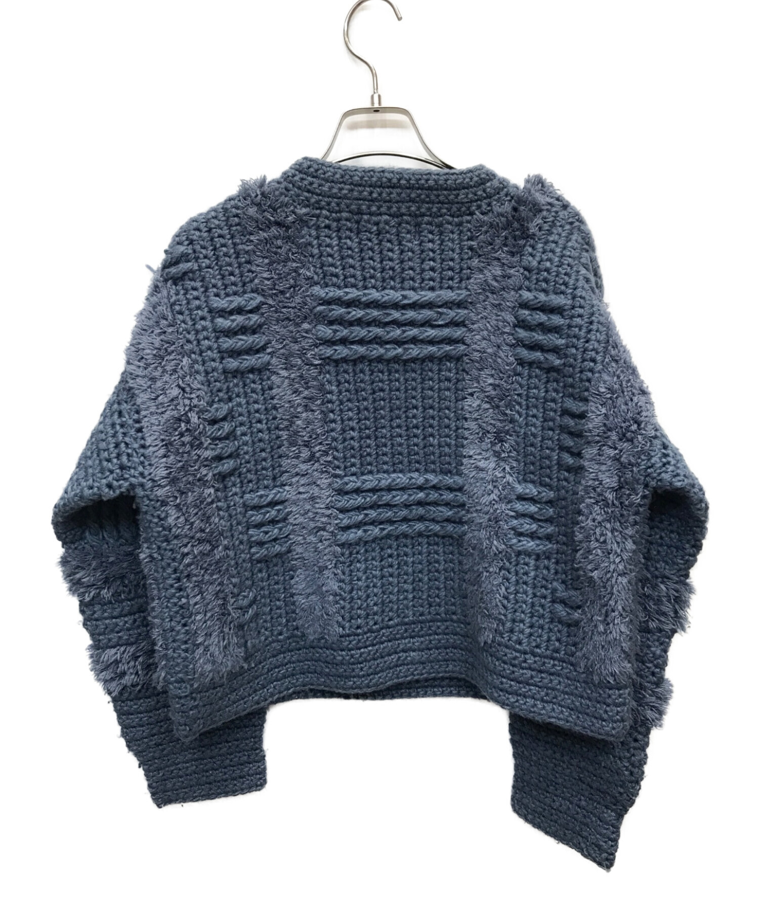 WIDE CHECK HAND KNIT CLANE