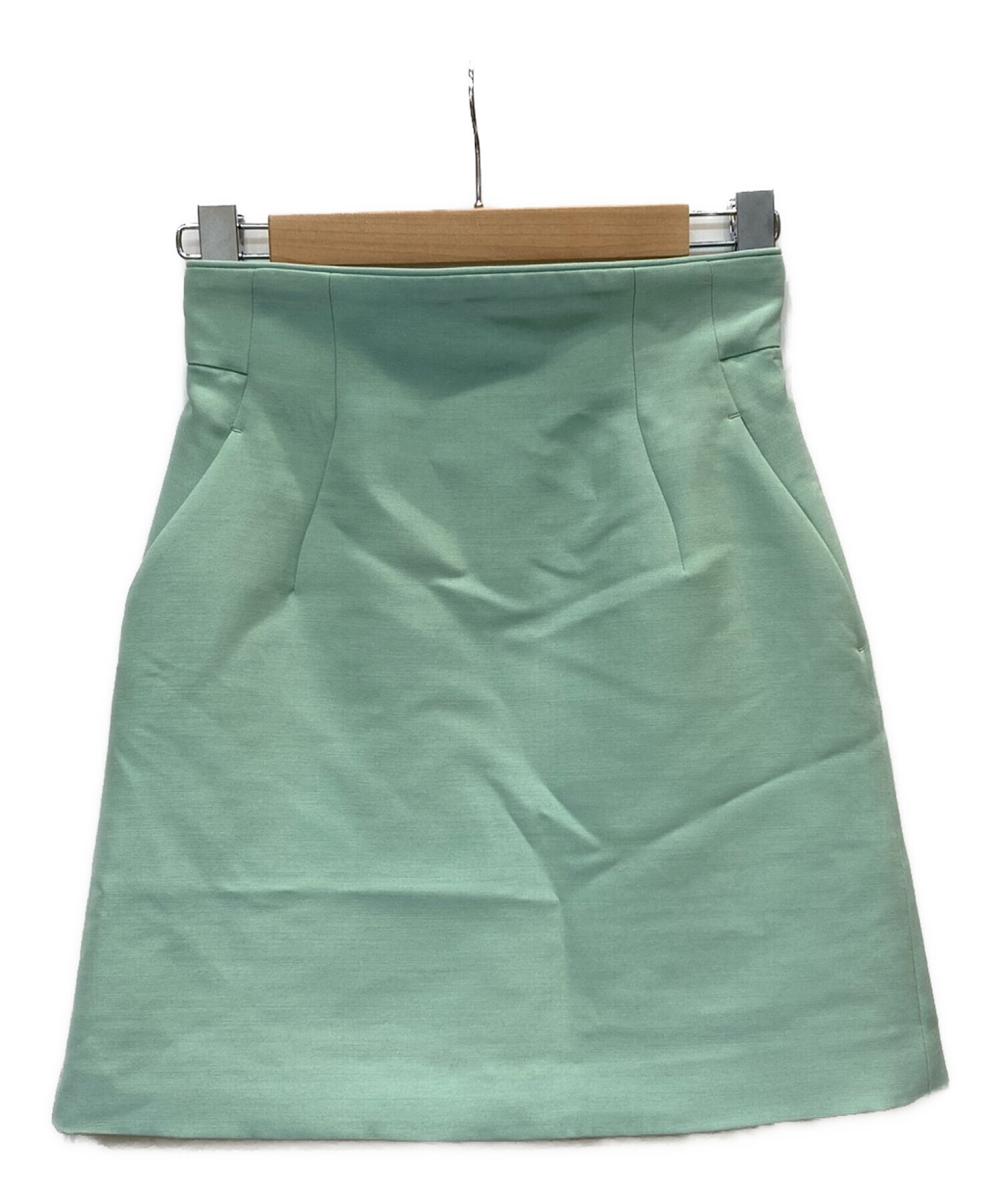 mame kurogouchi (マメクロゴウチ) Silk Wool Double Cloth Mini Skirt ミントグリーン サイズ:1  未使用品