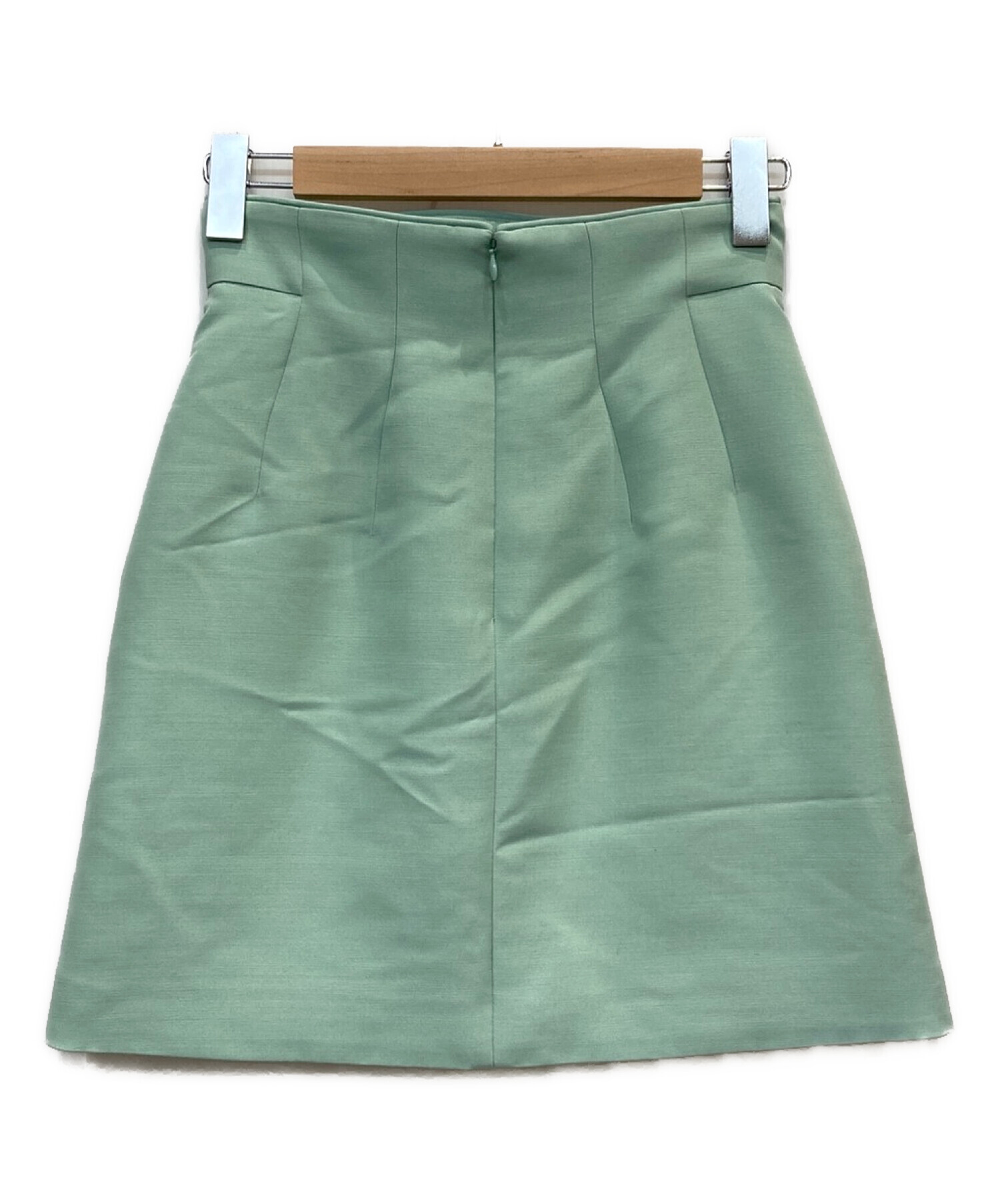 mame kurogouchi (マメクロゴウチ) Silk Wool Double Cloth Mini Skirt ミントグリーン サイズ:1  未使用品