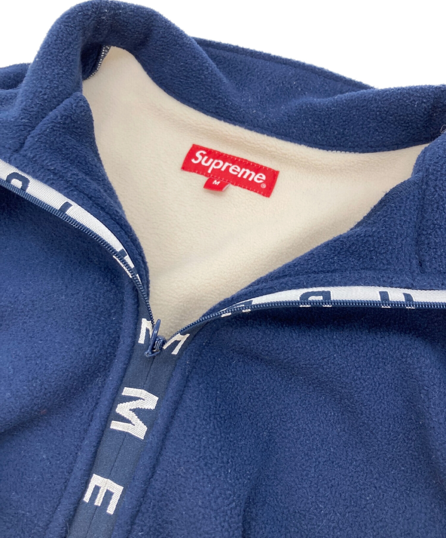 SUPREME (シュプリーム) 14AWロゴハーフジップフリース ネイビー サイズ:M