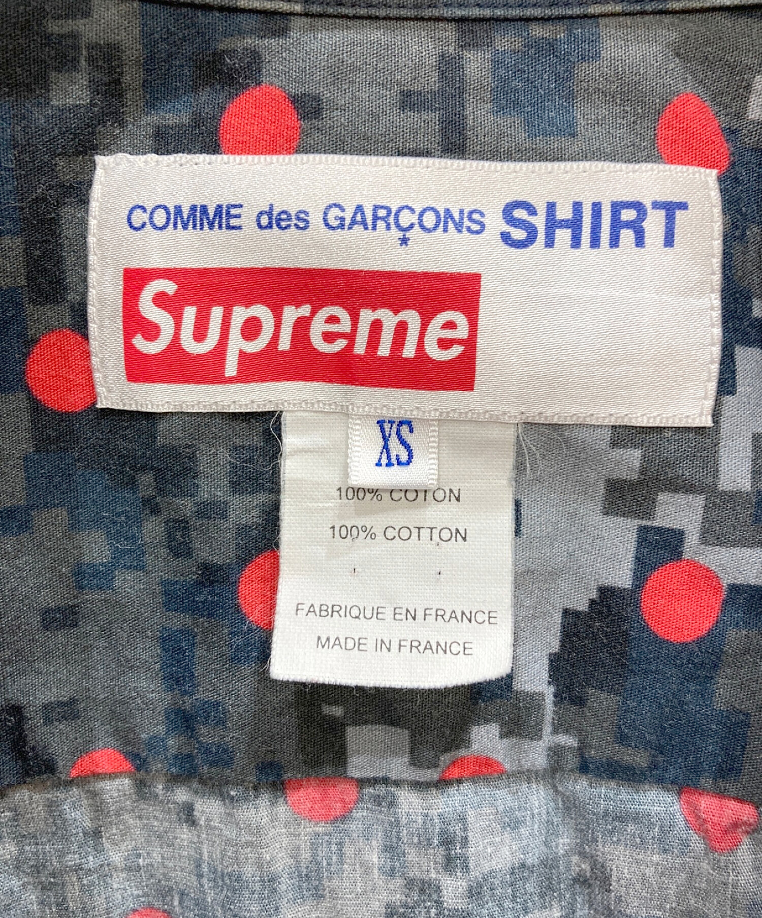 COMME des GARCONS SHIRT (コムデギャルソンシャツ) SUPREME (シュプリーム) デジカモドットS/Sシャツ グレー  サイズ:XS