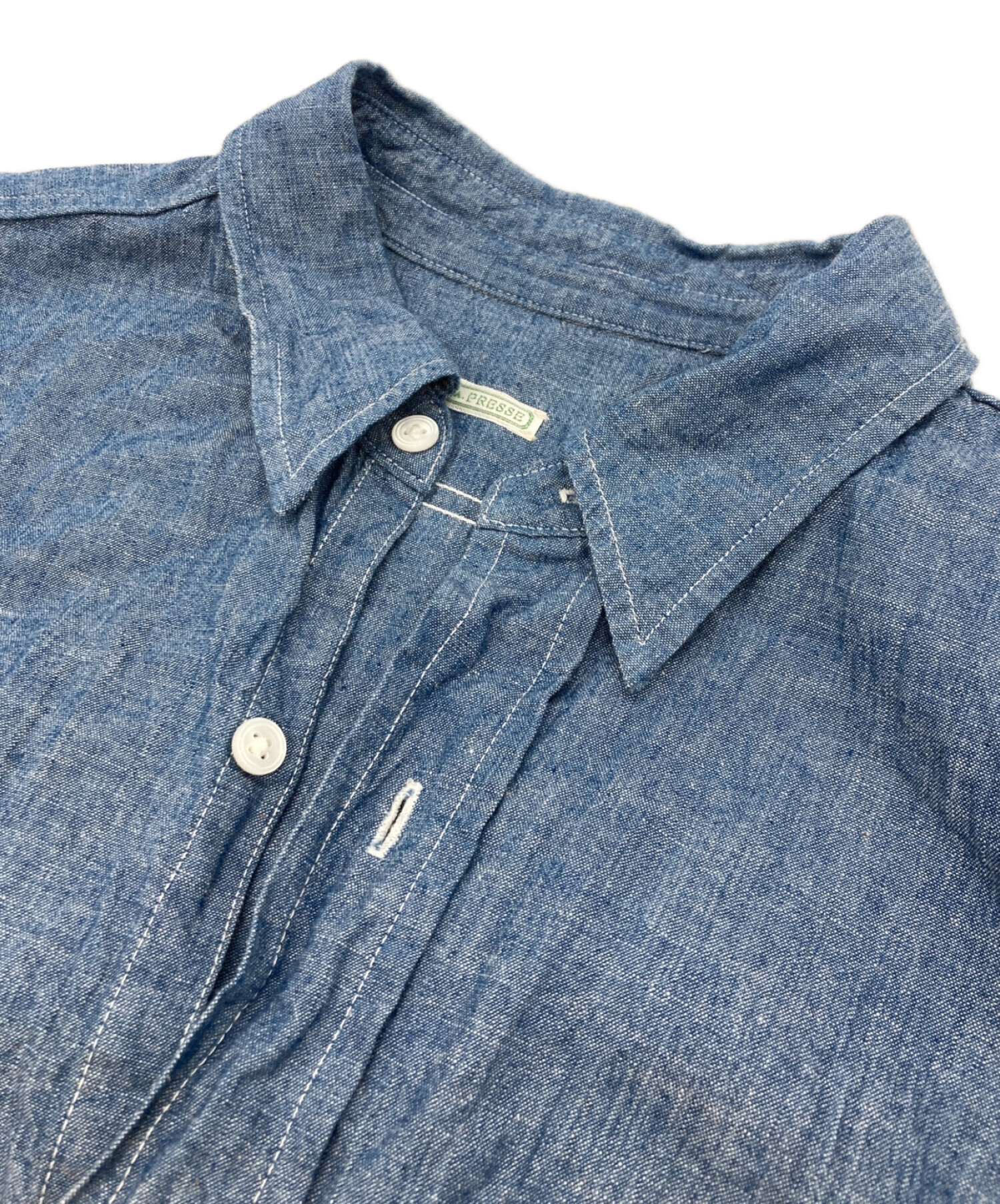 オフィス A.PRESSE アプレッセ Rigid Chambray Shirt - トップス