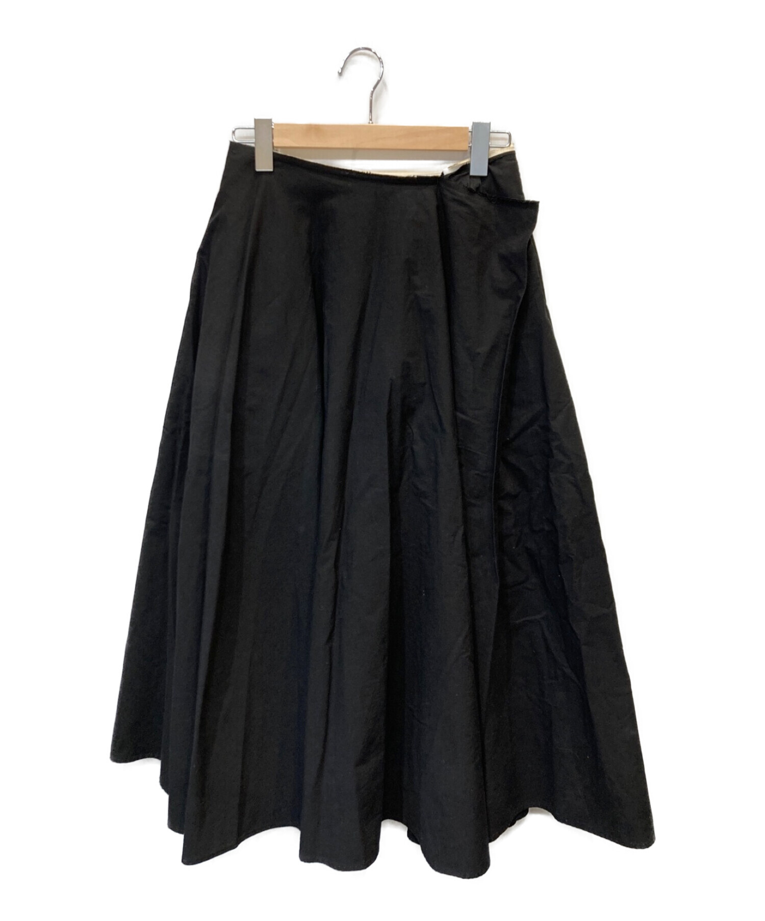 15,840円ヨウジヤマモト　yohji yamamoto ロングスカート　ブラック　1 黒