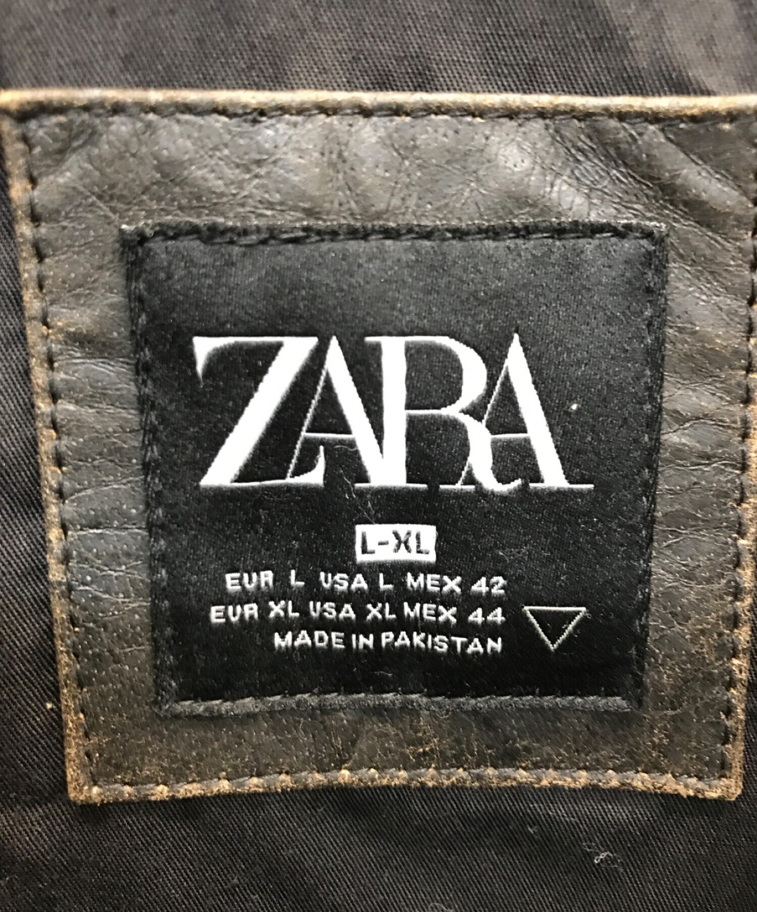 ZARA (ザラ) ヴィンテージ加工レザーカーコート ブラウン サイズ:L-XL 未使用品