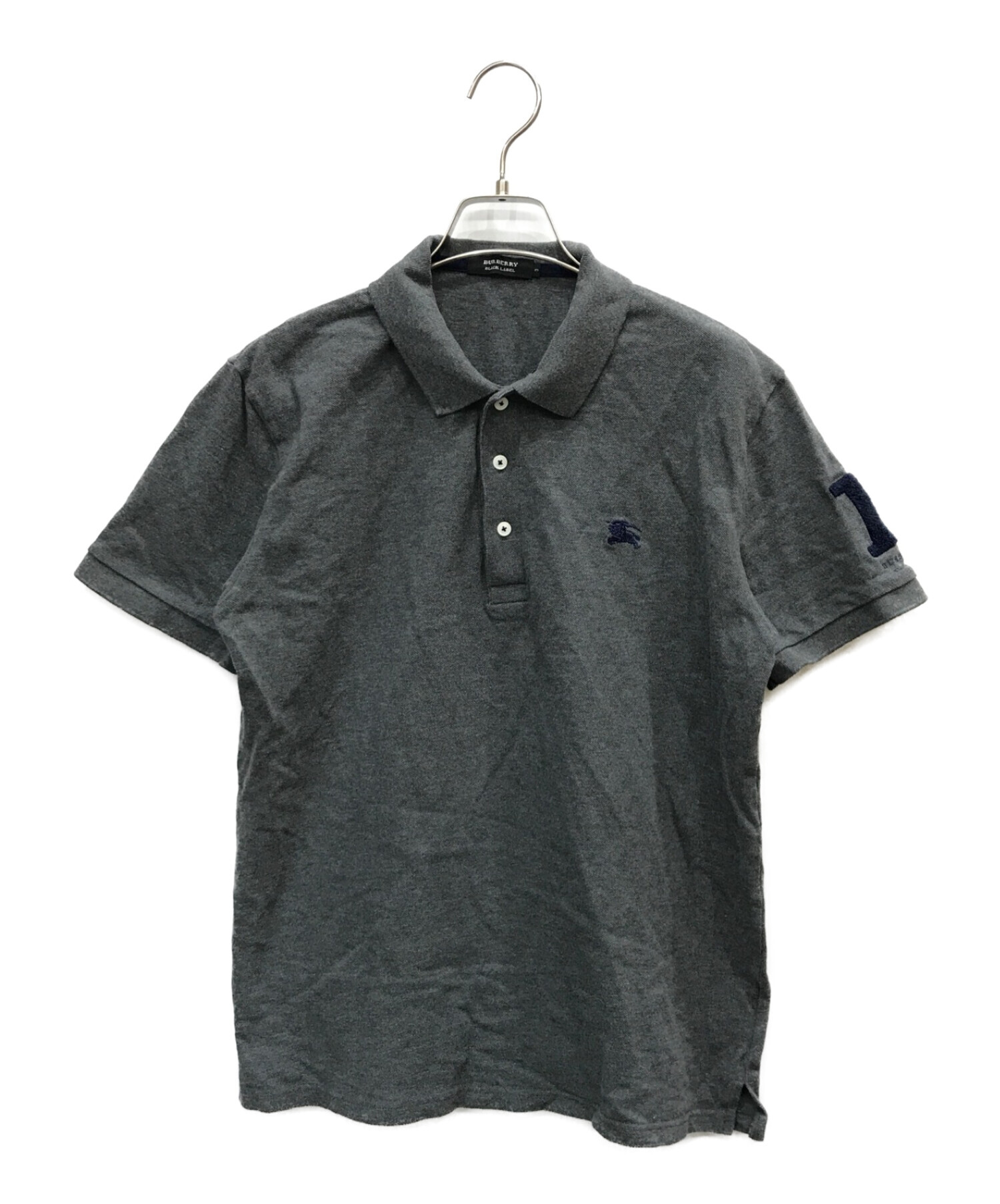 BURBERRY BLACK LABEL (バーバリーブラックレーベル) ポロシャツ グレー サイズ:3