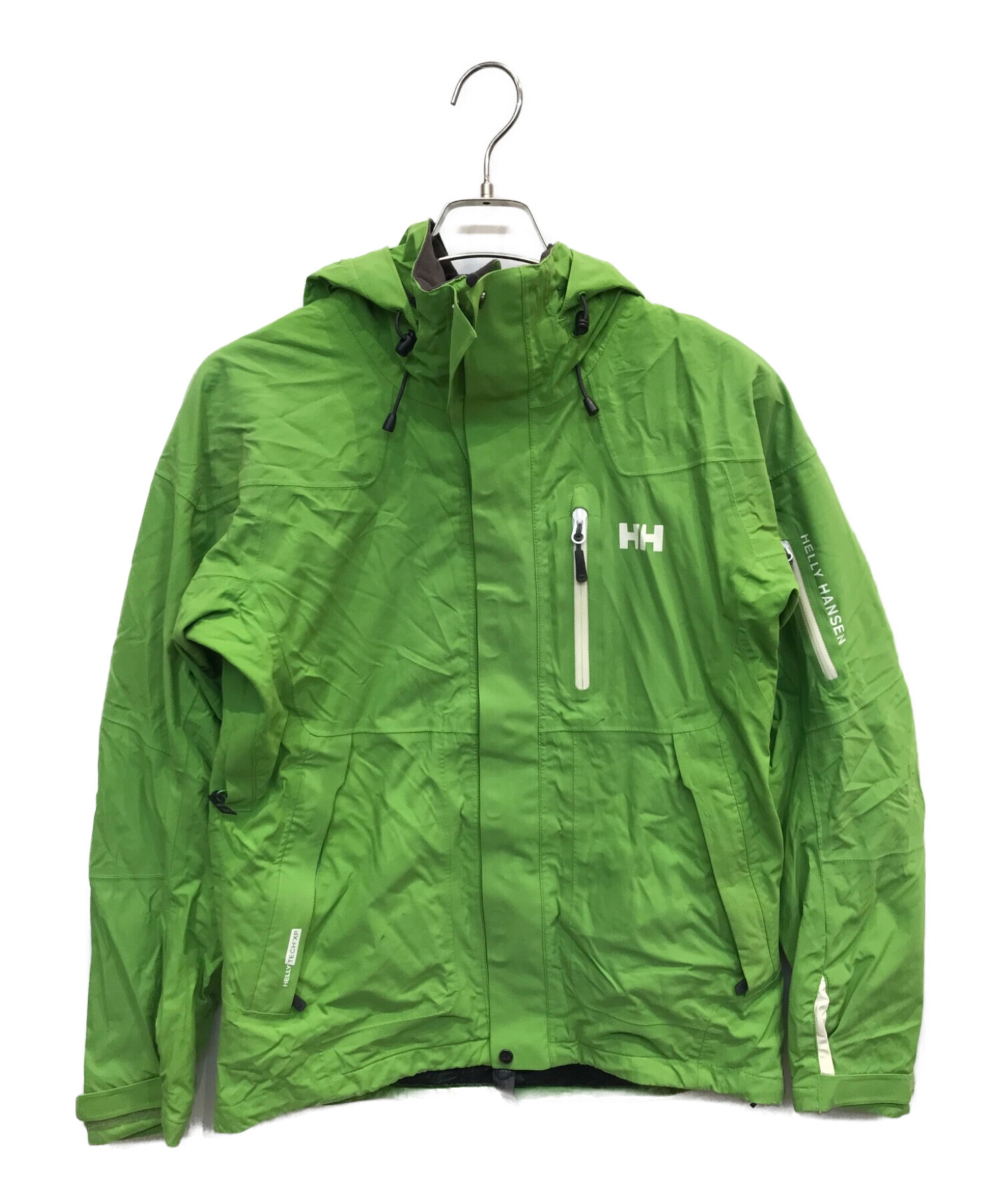 1015 ヘリーハンセン 刺繍 ロゴ マウンテンパーカー ジャケット 緑 