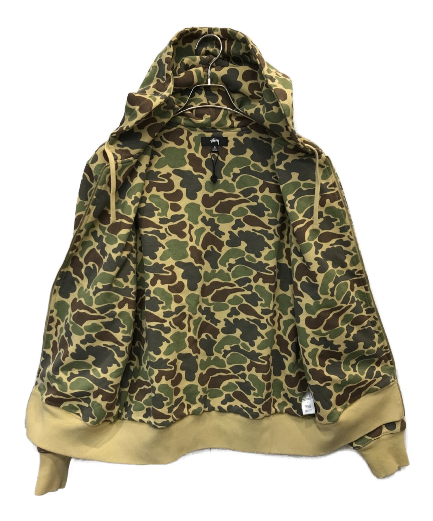 中古・古着通販】stussy (ステューシー) CAMO DOUBLE FACE ZIP HOODIE