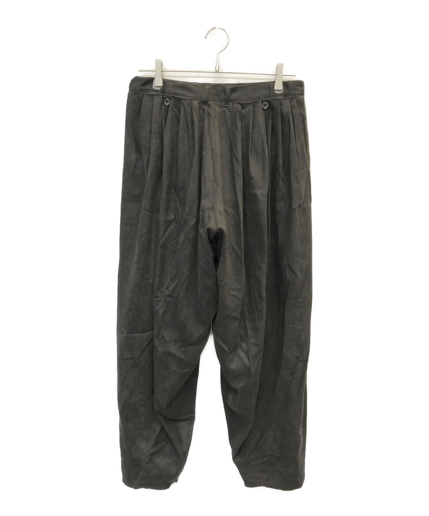 YANTOR (ヤントル) Suede 6tuck Pants グレー サイズ:M