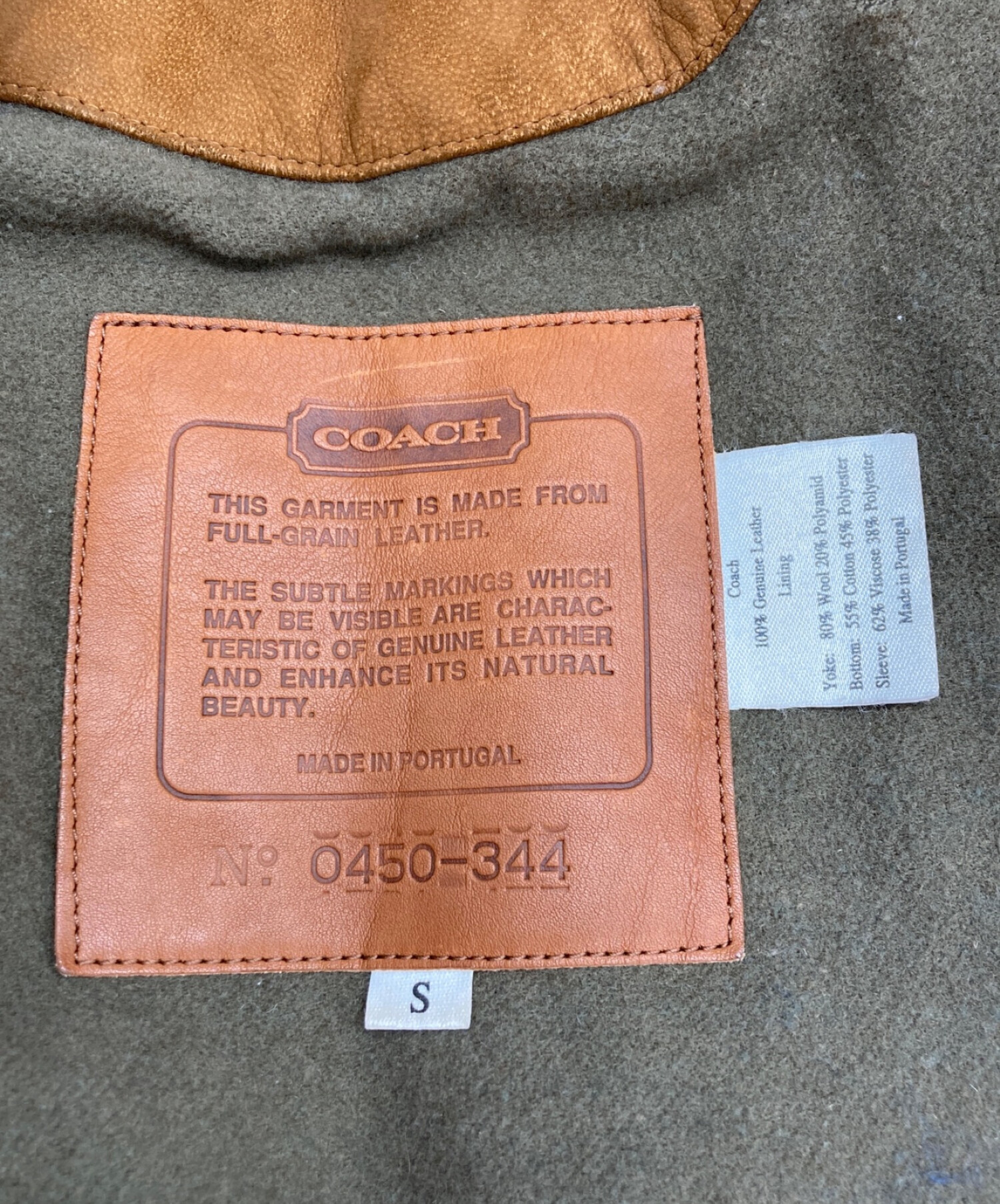 中古・古着通販】COACH (コーチ) レザーハーフコート ブラウン サイズ