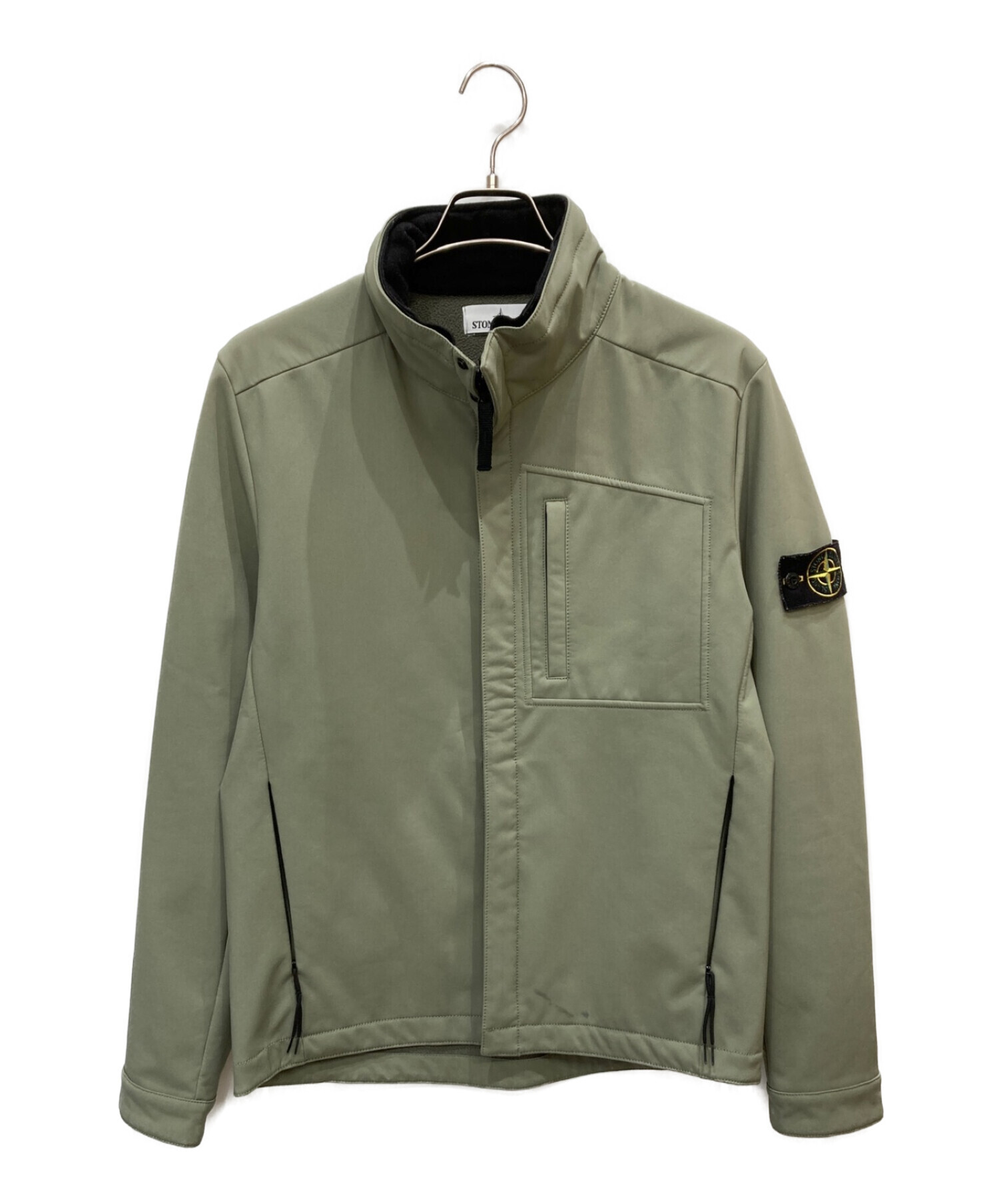 STONE ISLAND (ストーンアイランド) Bottle Green Fleece Lined Soft Shell Jacket オリーブ  サイズ:M