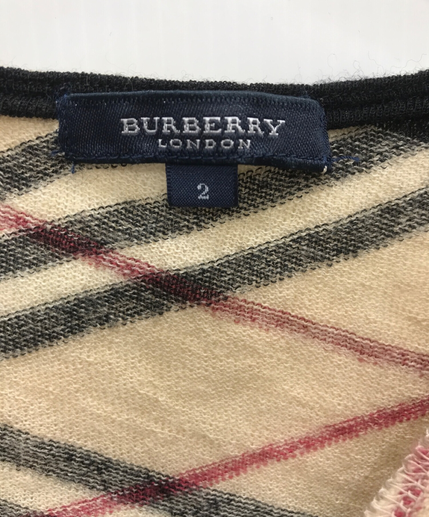 BURBERRY LONDON (バーバリー ロンドン) ノバチェックデザインニット ベージュ サイズ:2