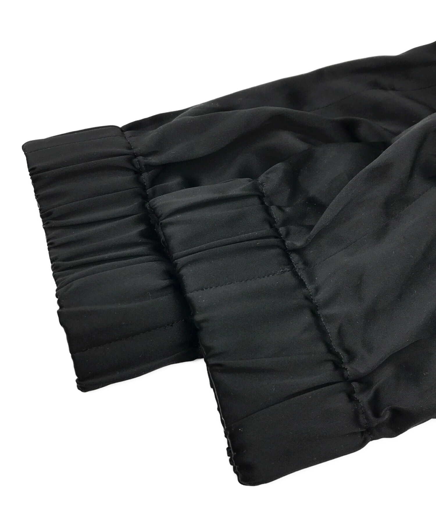 ENFOLD (エンフォルド) サテンJOGGER PANTS ジョガーパンツ ブラック サイズ:38