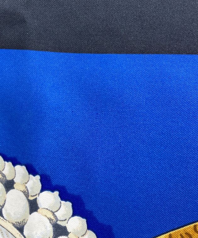 HERMES (エルメス) PLAZA DE TOROS 闘牛場 スカーフ ベージュ×ブルー サイズ:表記なし