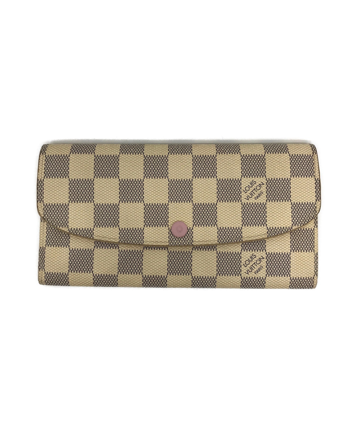 LOUIS VUITTON (ルイ・ヴィトン) ダミエ・アズール 長財布 アイボリー×ピンク ダミエ・アズール N41625 TA4117