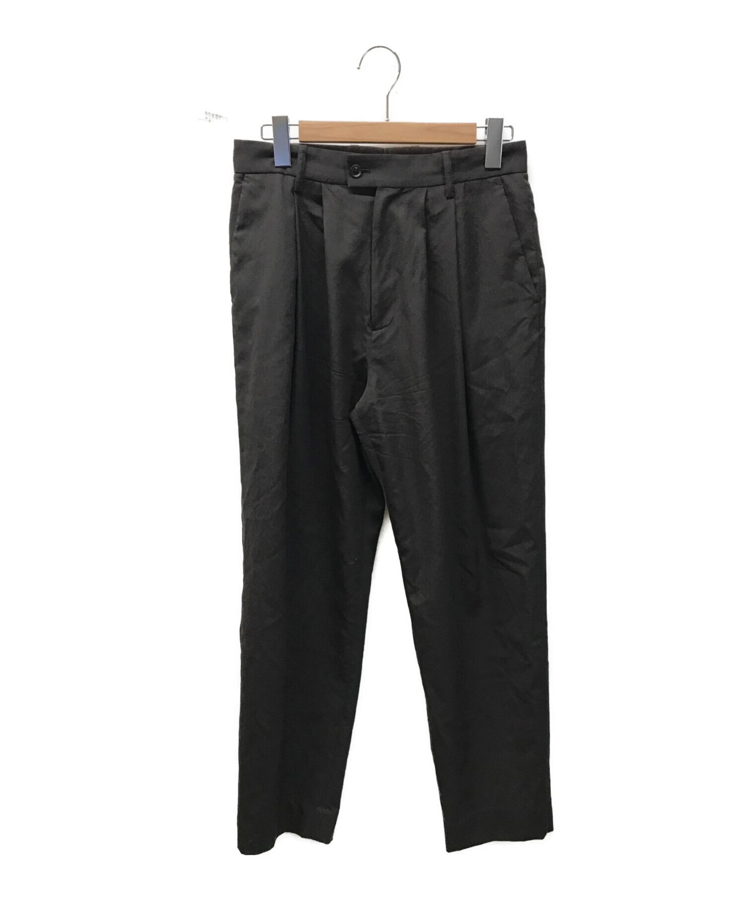 stein (シュタイン) WIDE TAPERED TROUSERS/タックパンツ ブラウン サイズ:S