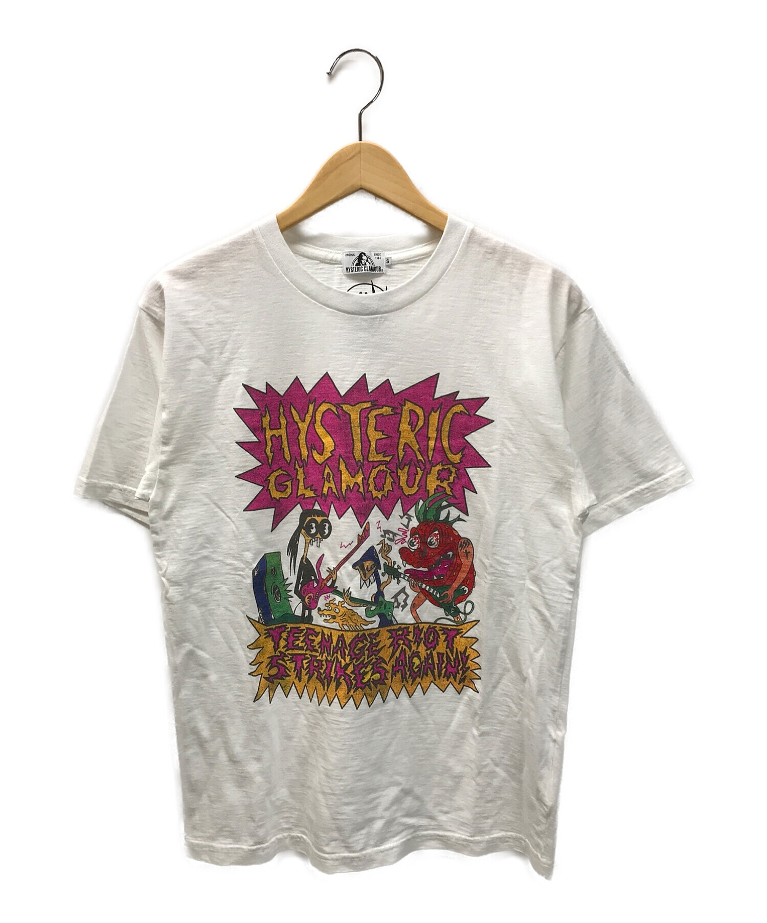 Hysteric Glamour (ヒステリックグラマー) 21SS SAVAGE PENCIL/STRAWBERRY MONSTERS BAND  Tシャツ ホワイト サイズ:S