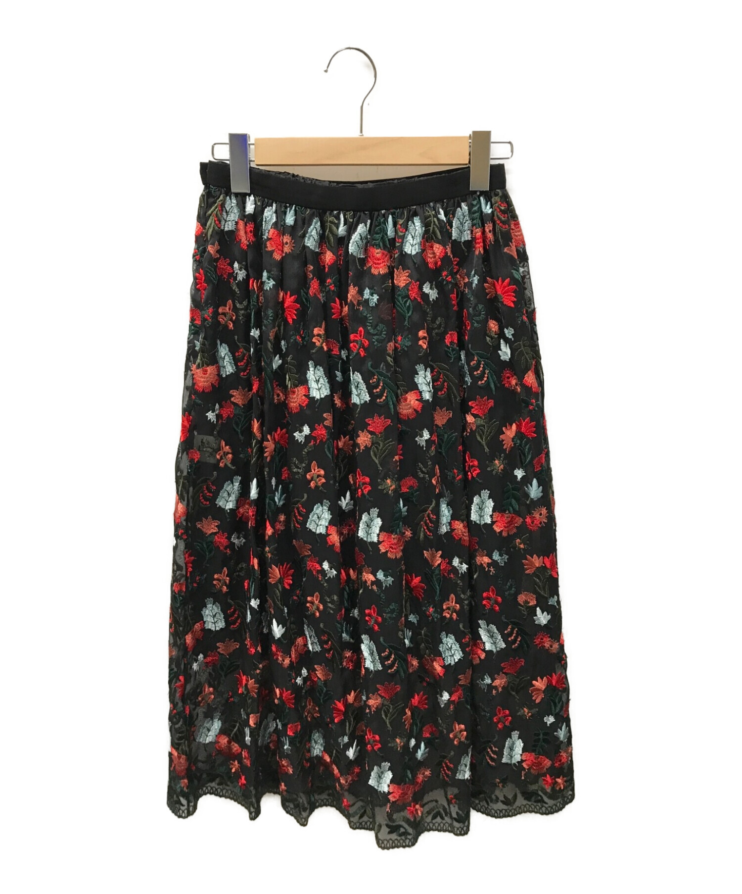 LOKITHO (ロキト) 刺繍スカート ブラック サイズ:2