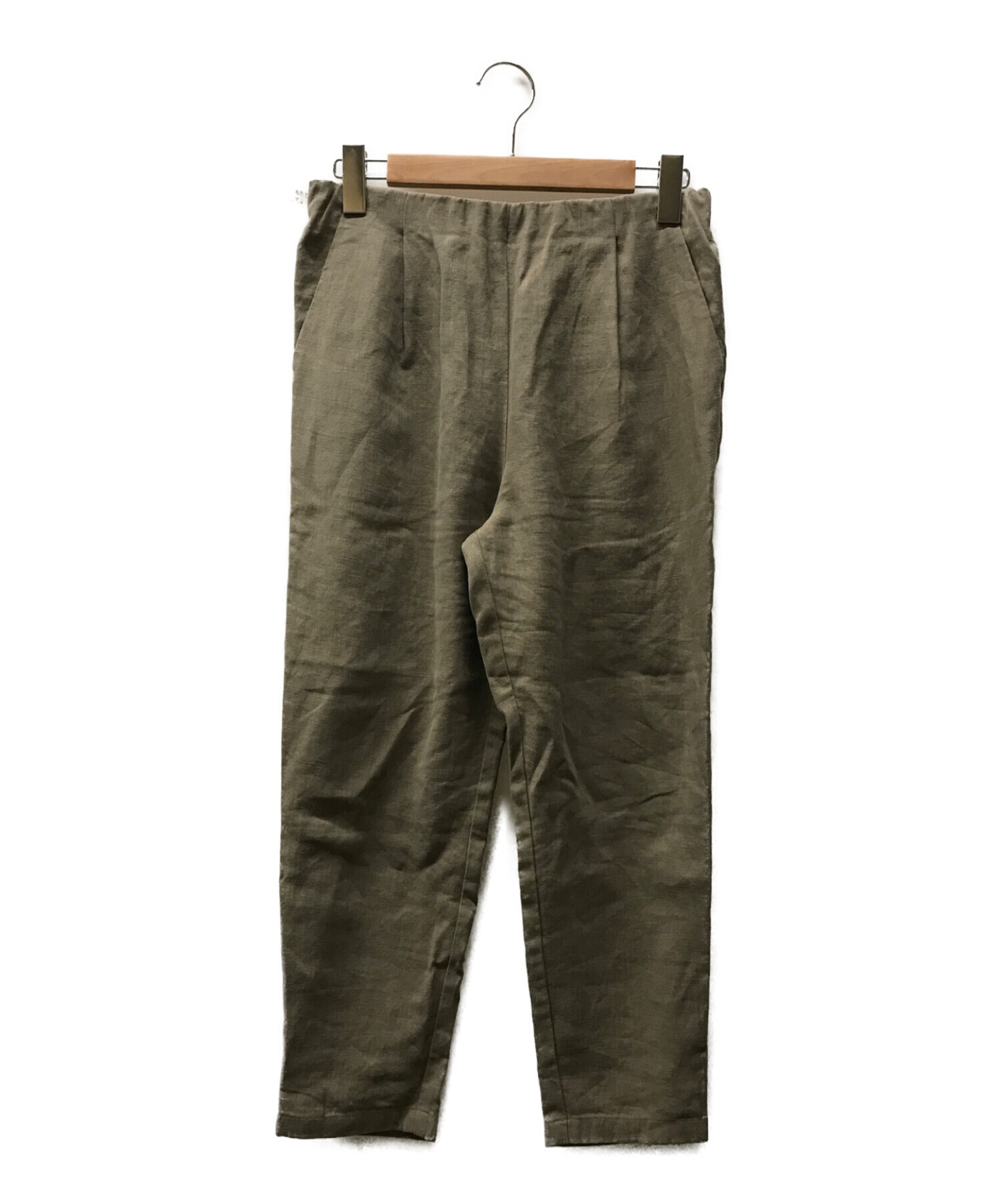 evam eva (エヴァムエヴァ) linen narrow pants/ﾘﾈﾝﾅﾛｰﾊﾟﾝﾂ ベージュ サイズ:S