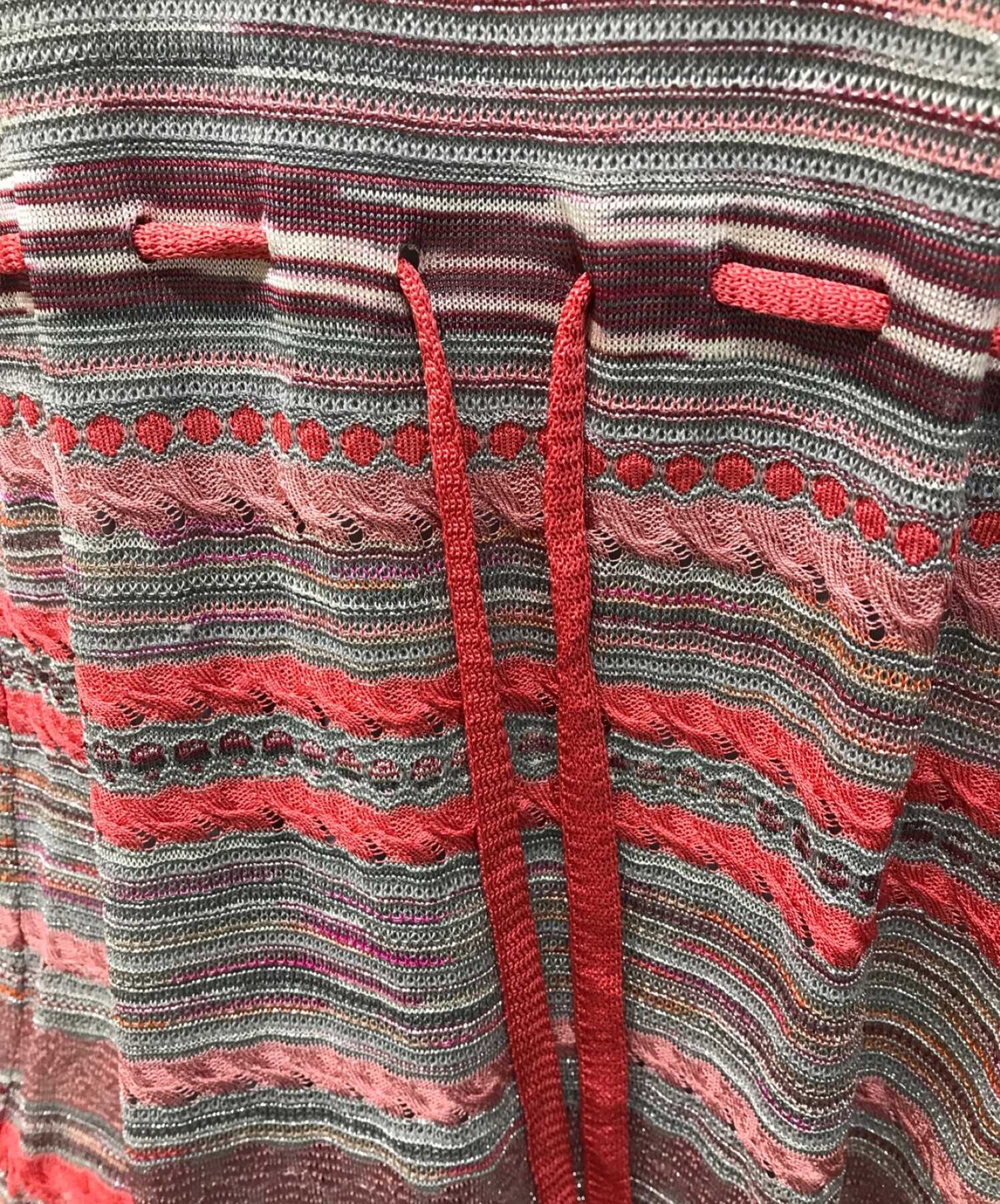 m missoni (エムミッソーニ) ニットワンピース グレー×ピンク サイズ:40