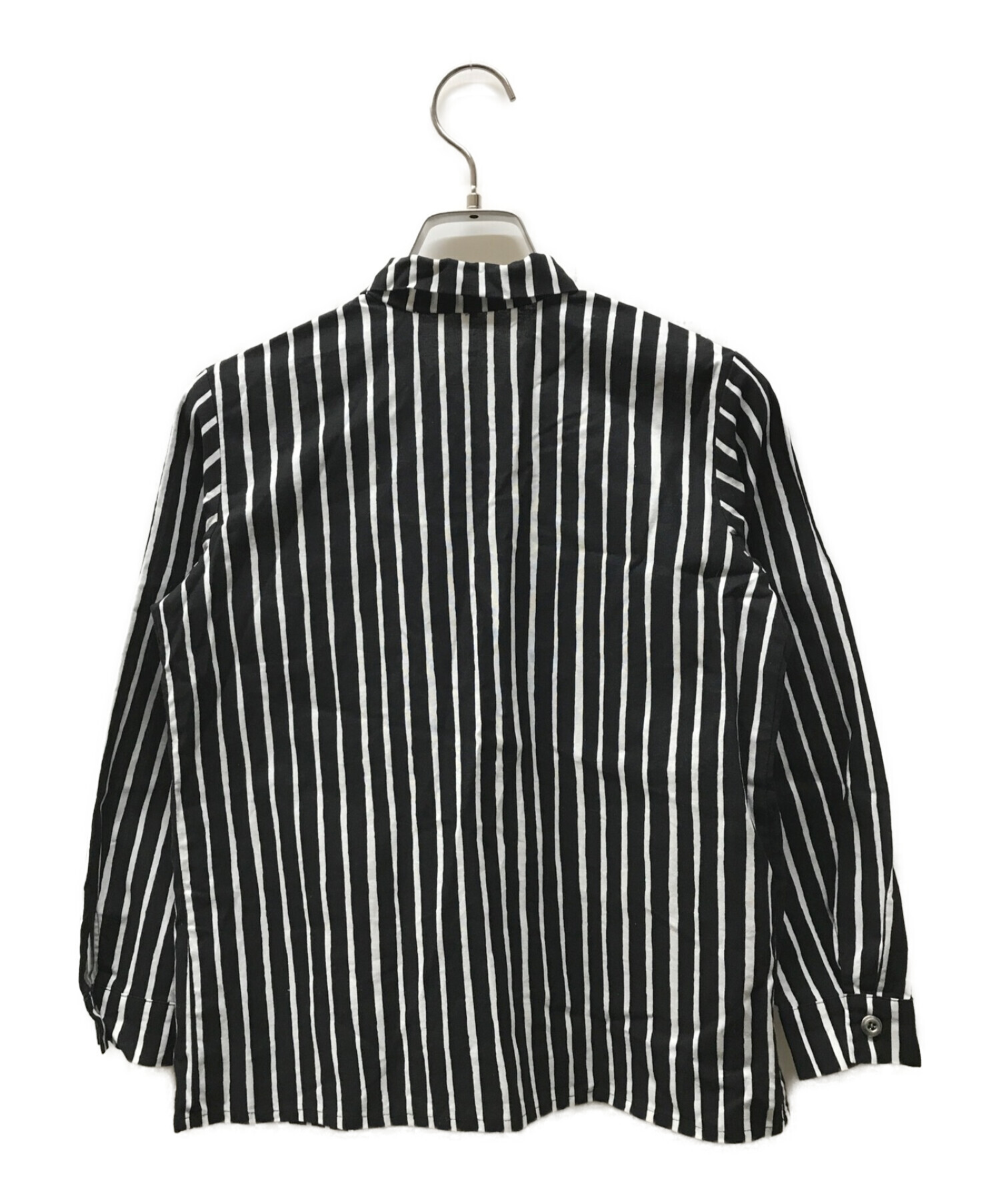 marimekko (マリメッコ) ヨカポイカストライプシャツ ホワイト×ブラック サイズ:128-134